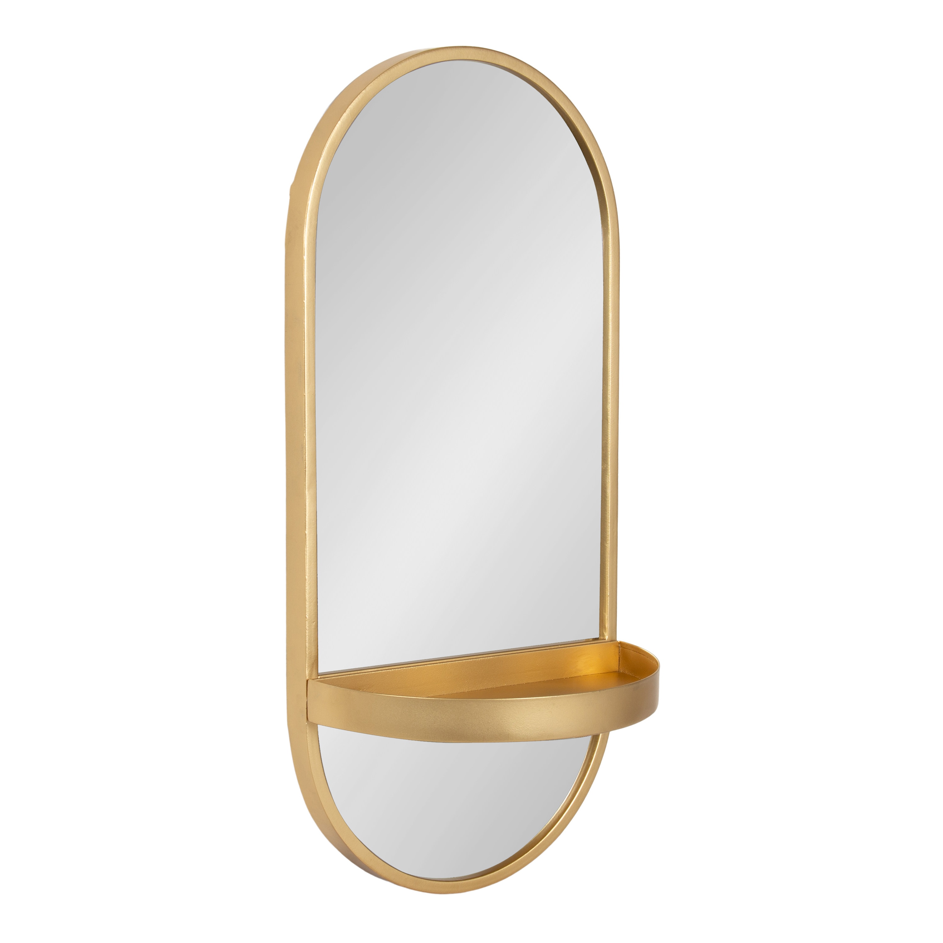 Kate and Laurel 225874 11.00-in W x 24.25-in H Capsule Gold Framed Wall Mirror