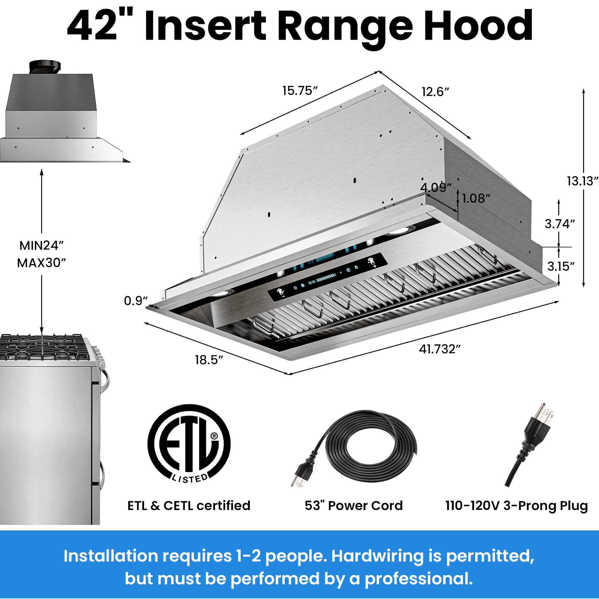 DIVAN DHB02-42-GC Undercabinet-Range-Hoods - View #2