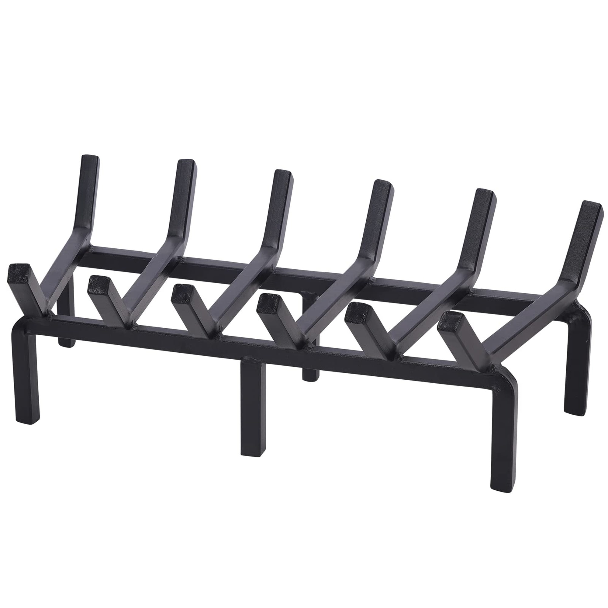 Wudkey 20in Heavy Duty Cast Iron Fireplace Log Holder Indoor Outdoor