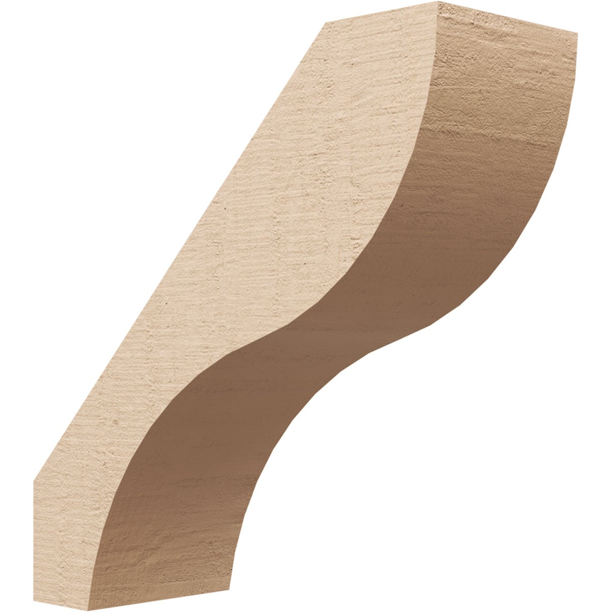 Ekena Millwork BRCUR05X14X14GNVRCPR 5-in x 14-in x 14-in Primed Urethane Geneva Rough Cedar Woodgrain TimberThane KneeBrace