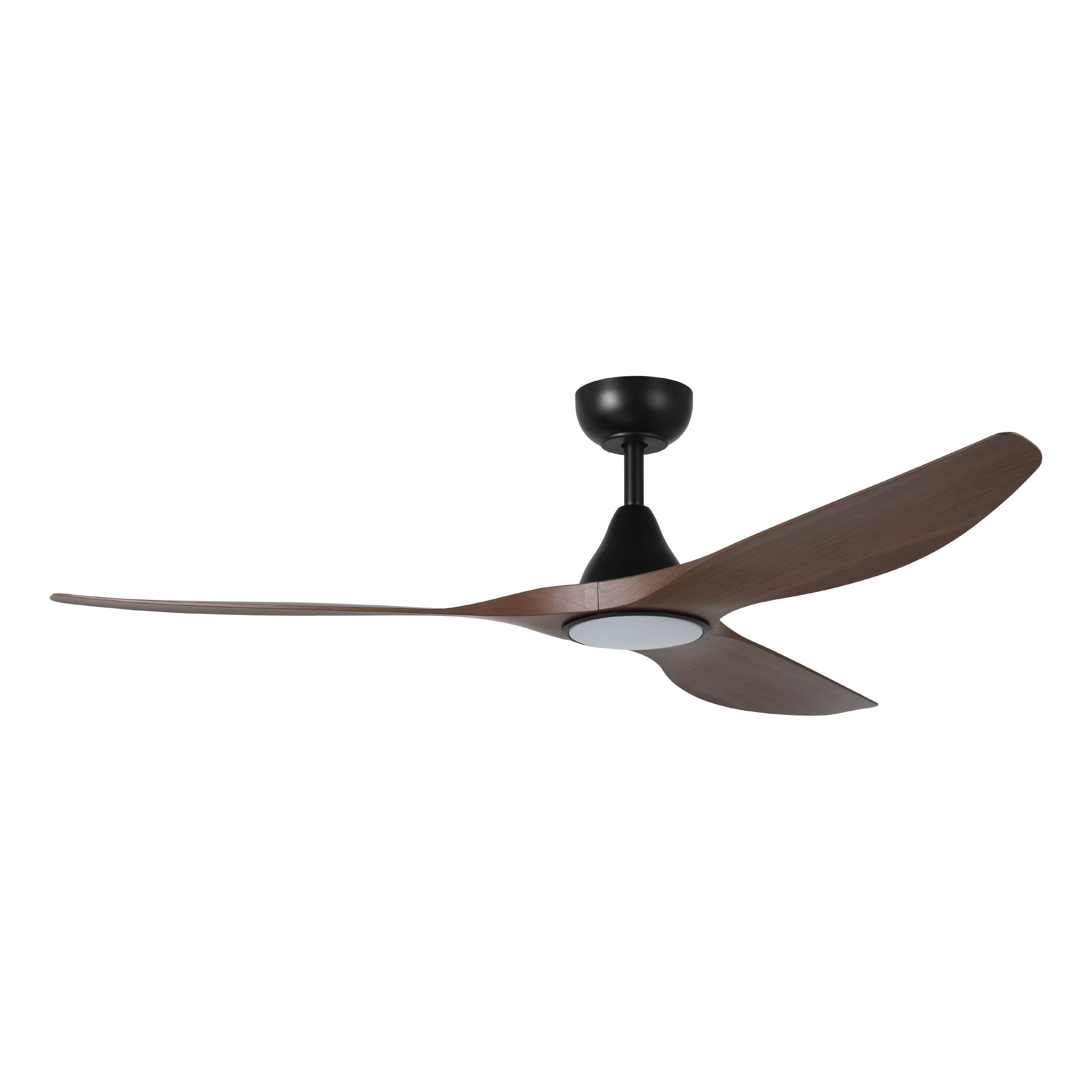 EGLO 235112-6025A Surfline 61 Integrated LED Black with Walnut Blades Ceiling Fan With Light - Remote Included ( 3 -Blade )
