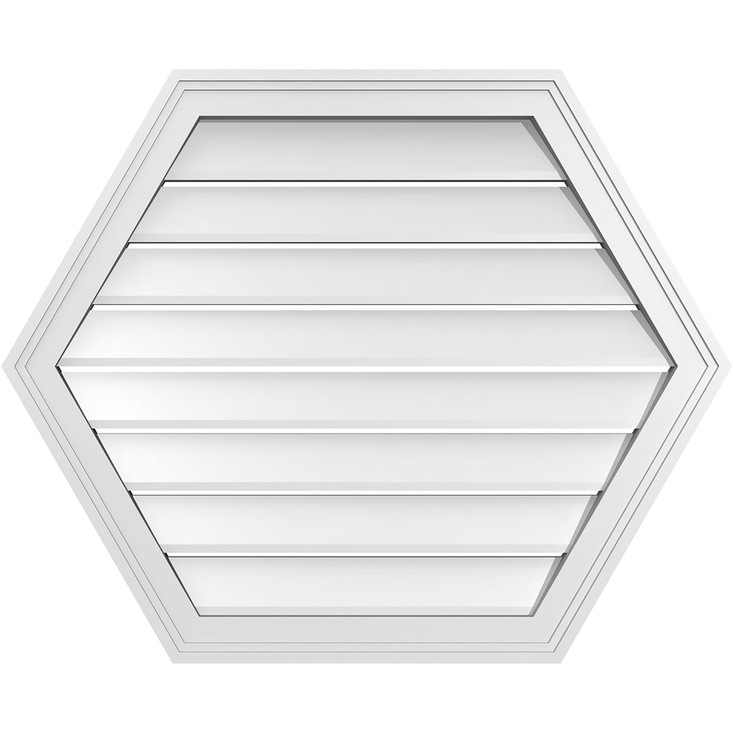 Ekena Millwork GVPHP32X2602SF 32-Inches x 26-Inches Off-white Peaked PVC Gable Louver Vent