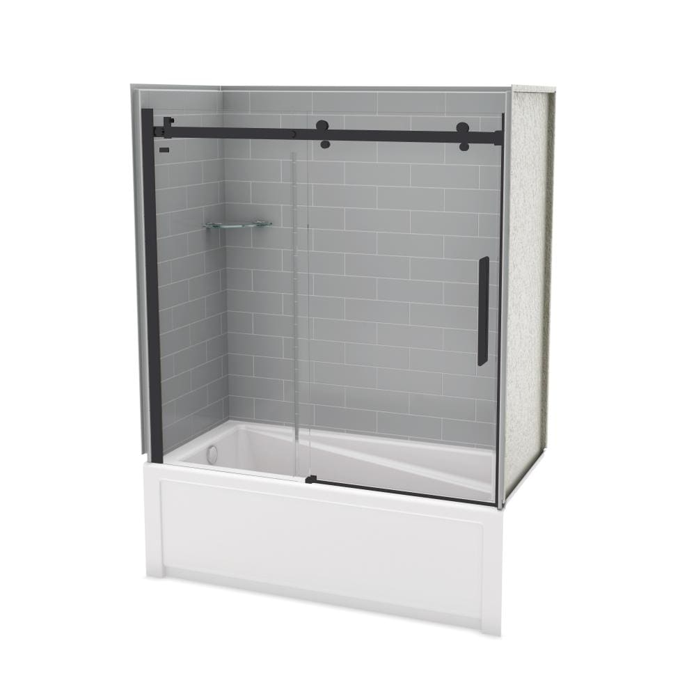 MAAX 106915-301-501-103 Utile 32-in W x 60-in L x 81-in H Metro Ash Grey 5 -Piece Bathtub Shower Combination Kit (Left Drain) with Tub and Wall Included