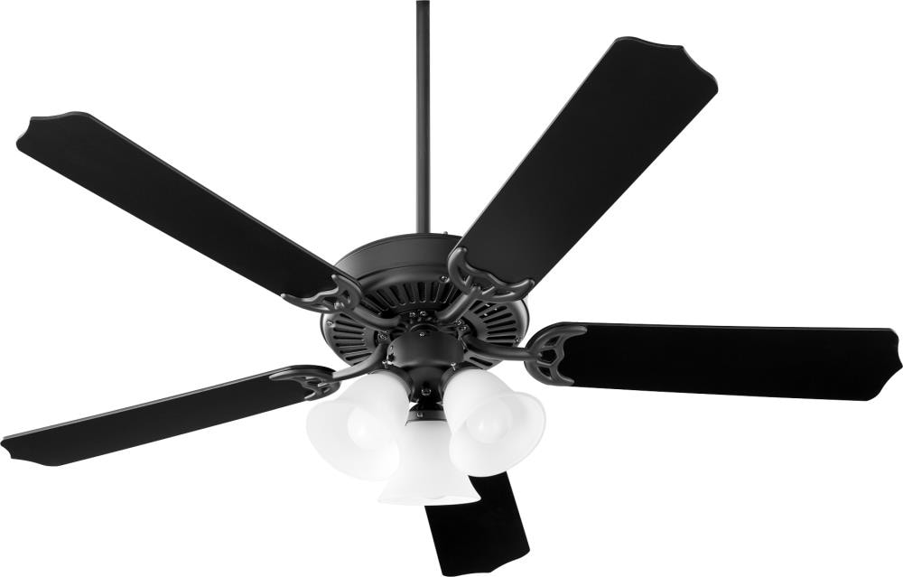 Quorum International 7525-3059 Capri 52-Inches Matte Black with Matte Black Blades Indoor Downrod mount Standard Ceiling Fan With Light ( 5 -Blade)