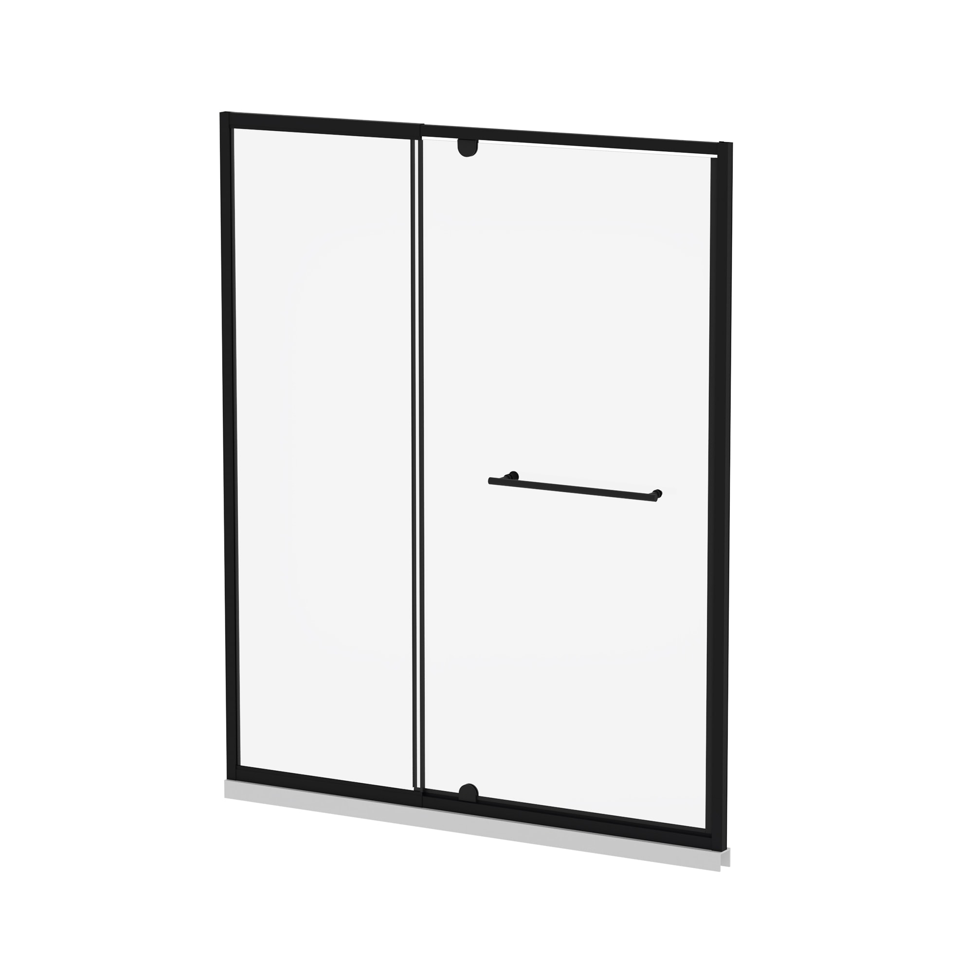 Lordear PivotGlide Black 56-in to 60-in W x 72-in H Framed Clear Glass Pivot Soft Close Shower door