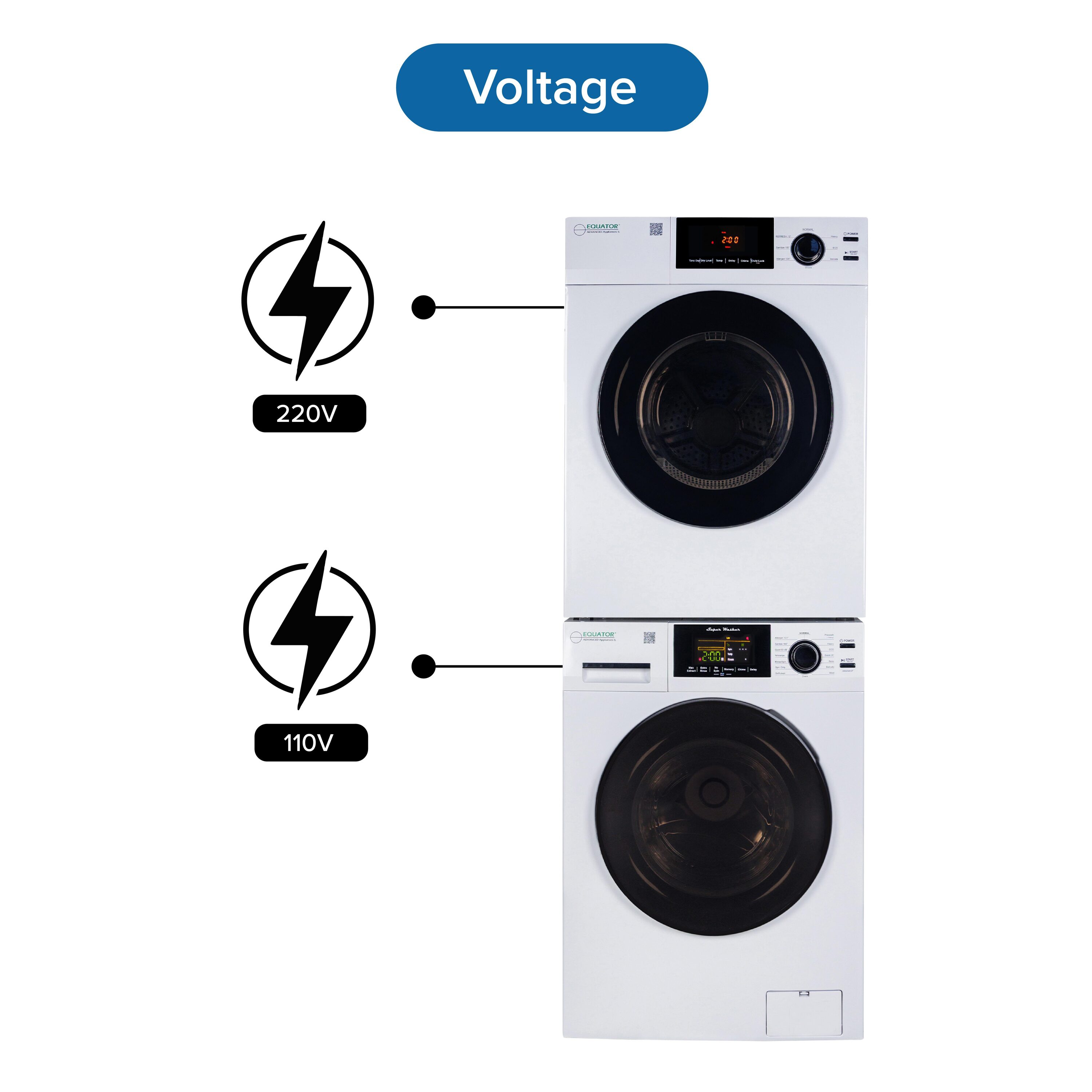 Equator Advanced Appliances EW 835 + ED 880 Combo-Washer-And-Dryer - View #2