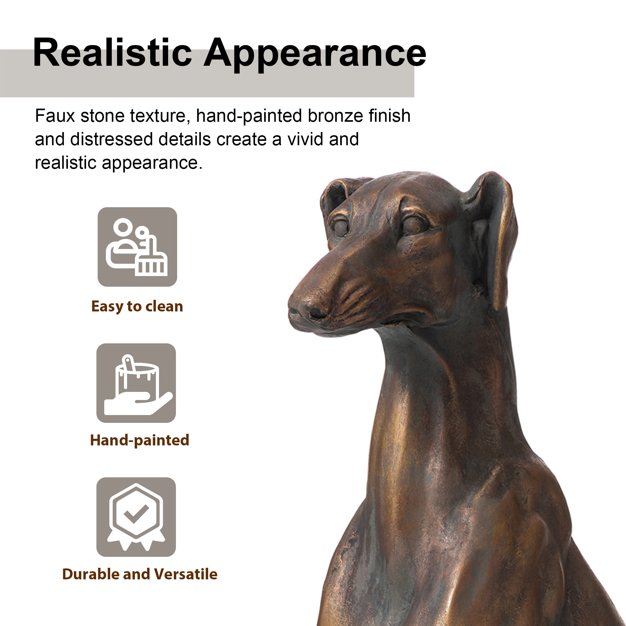 Glitzhome 2025400004 Garden-Statue - View #7