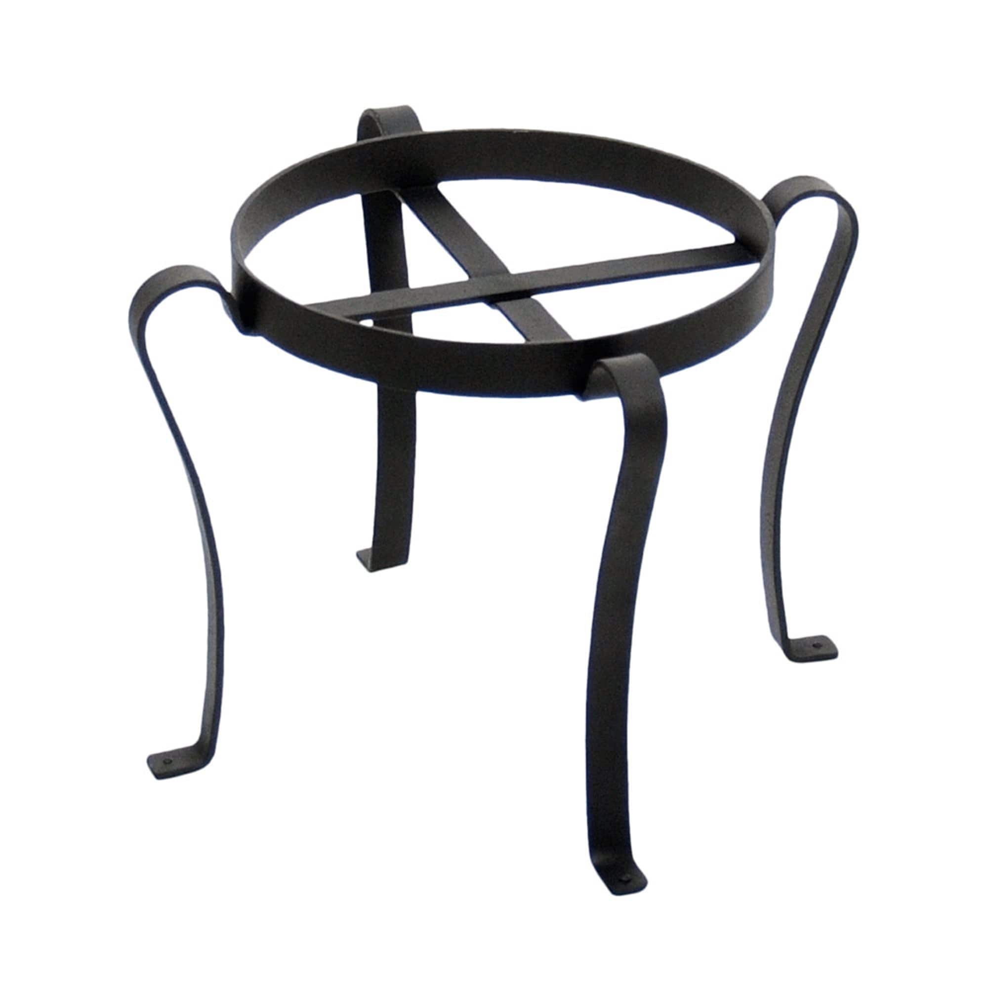 ACHLA Designs FB-02 11.75-in H x 11.75-in W Black Powder Coat Indoor/Outdoor Round Wrought iron Plant Stand