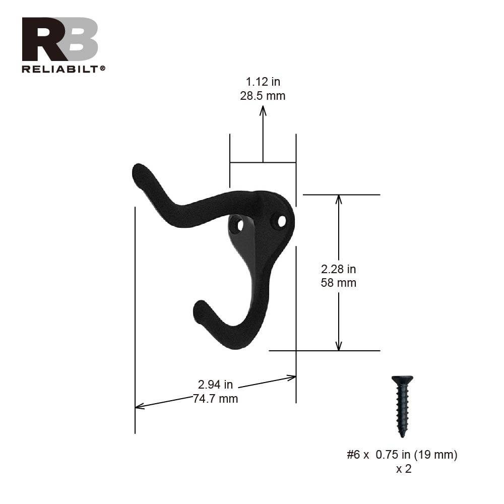 RELIABILT 20212PKXLG Decorative-Wall-Hooks - View #3