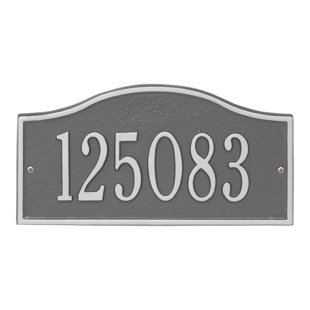 Whitehall 1052PS 6-in H x 12-in W Pewter/Silver Aluminum Address plaque