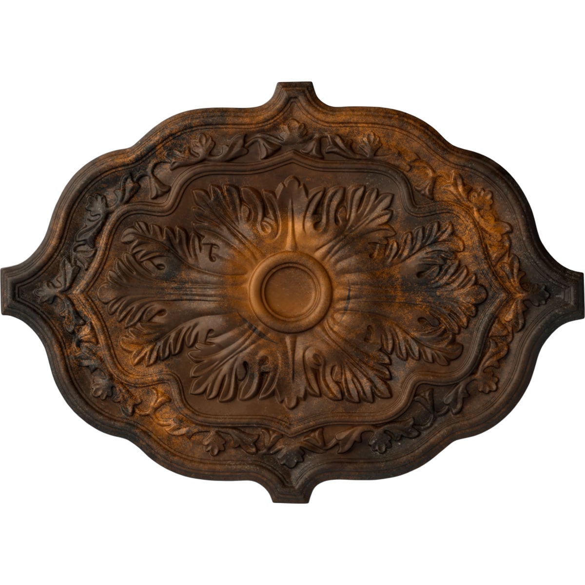 Ekena Millwork CM36X26PERUS Pesaro 36-in W x 36-in L Painted Rust Polyurethane Whole Ceiling Medallion