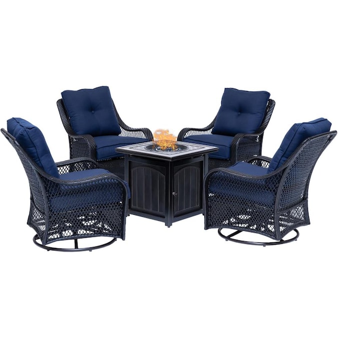 Metal Frame Patio Conversation Set, Outdoor Conversation Sets With Swivel Chairs