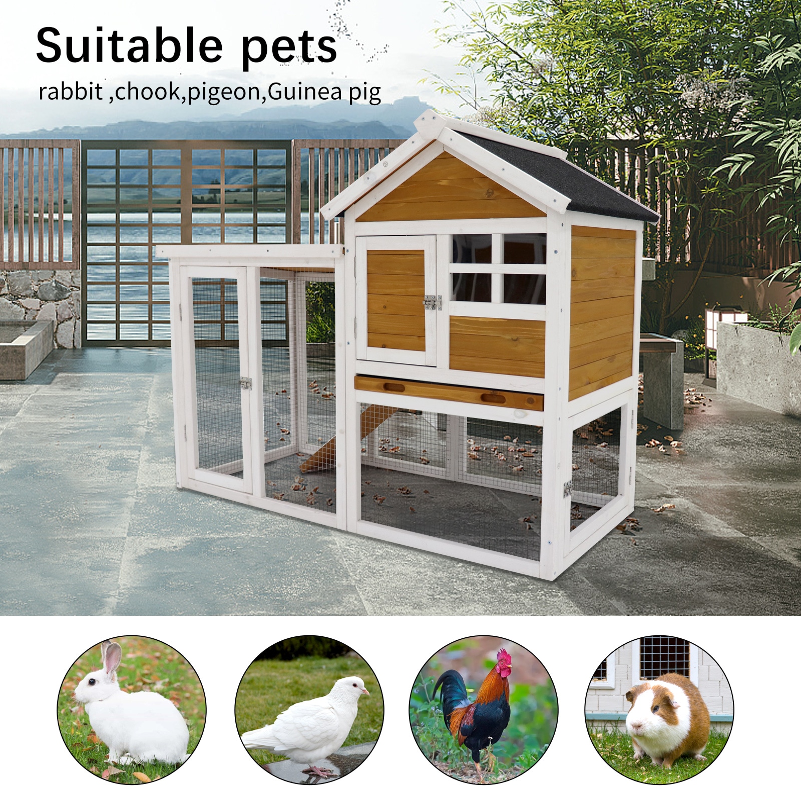 Siavonce XH68929 Chicken-Coops-Rabbit-Hutches - View #2