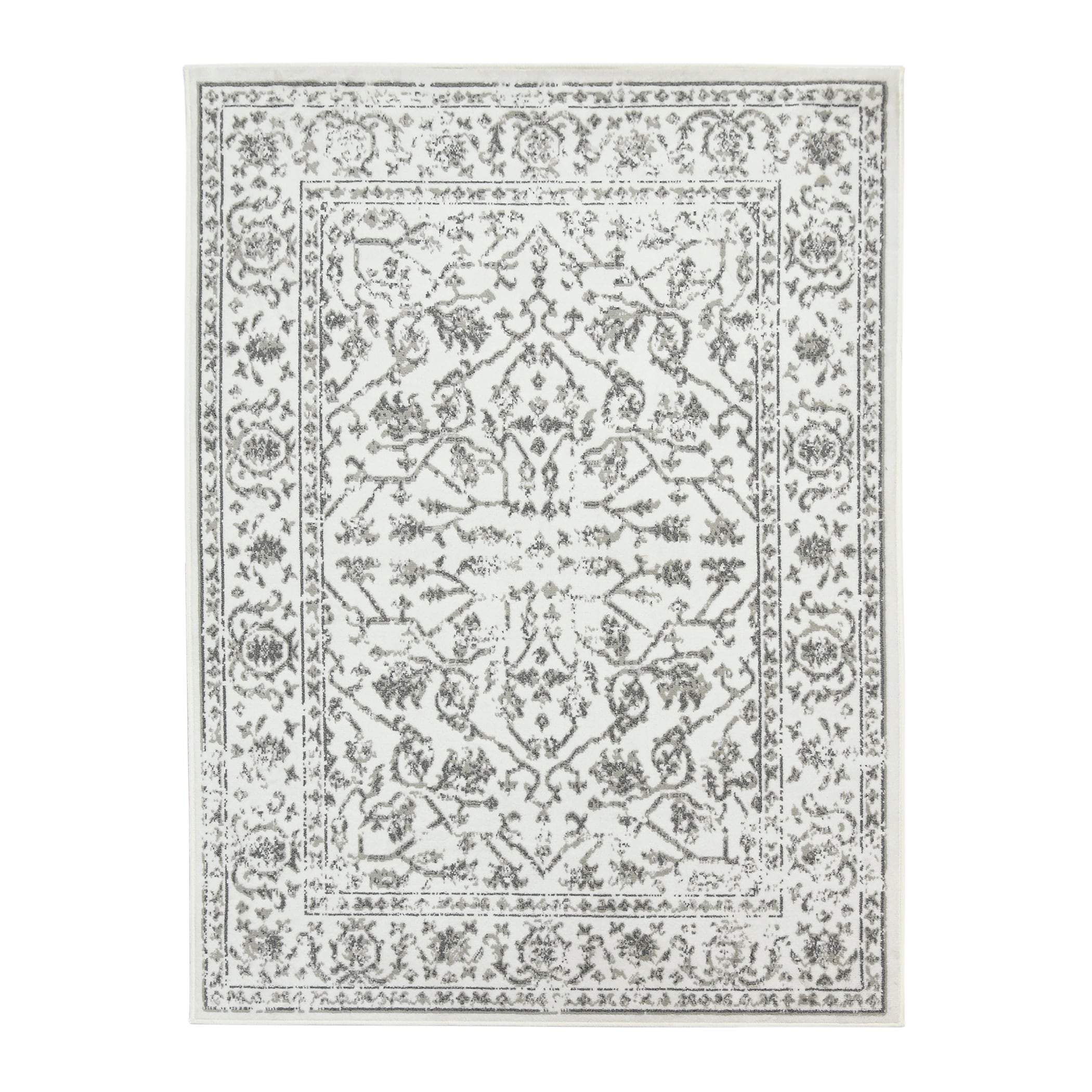 AMER ALP8710102 Alpine 8 x 10 (ft) Loomed Polypropylene Light Gray Rectangular Indoor Border Vintage Area rug