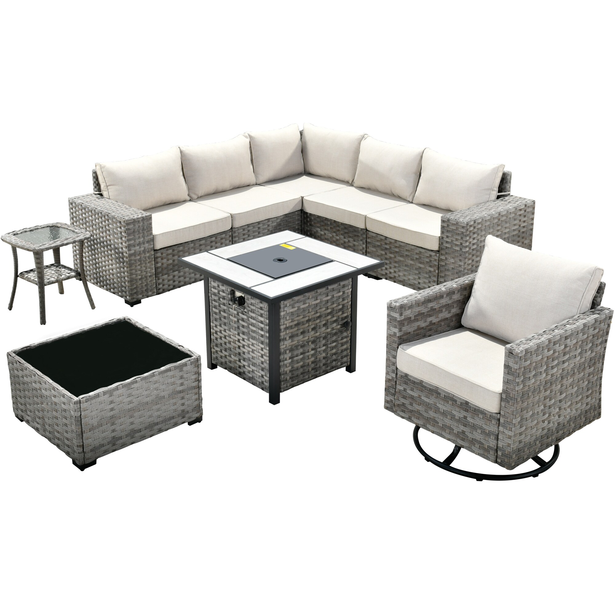 Pouuin SSFPBBR607 Patio-Conversation-Sets - View #9