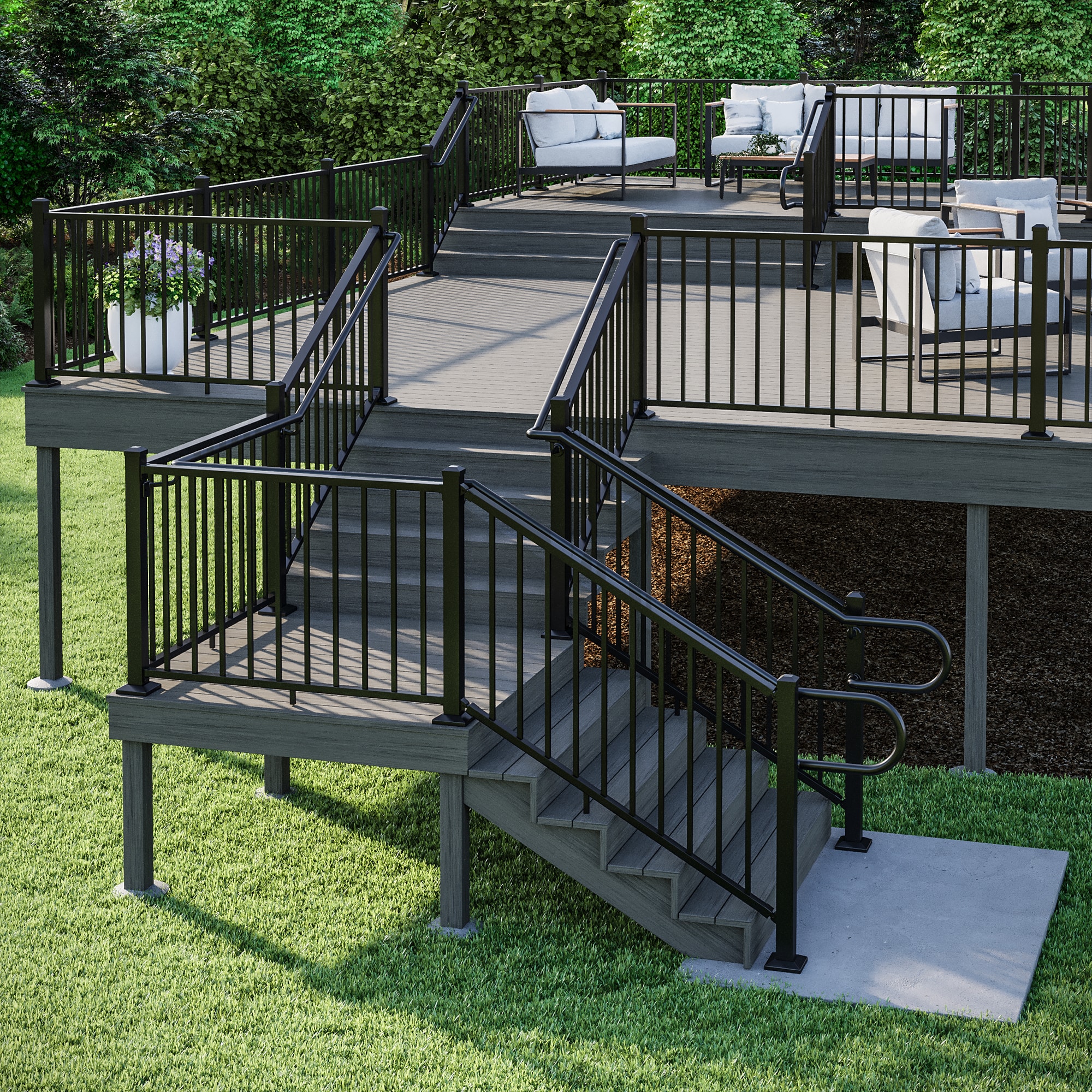 Deckorators  ADA Compliant Textured Black Handrail Collection