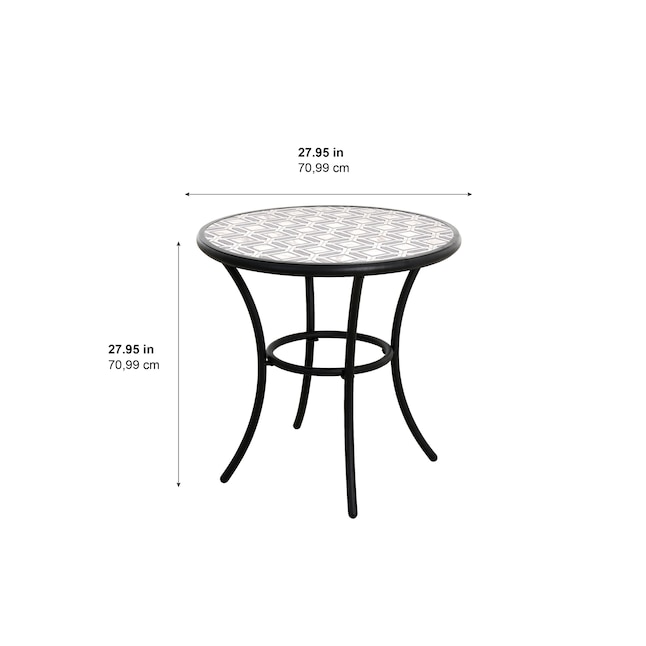 Style Selections Pelham Bay Round Outdoor Bistro Table 28-in W x 28-in ...