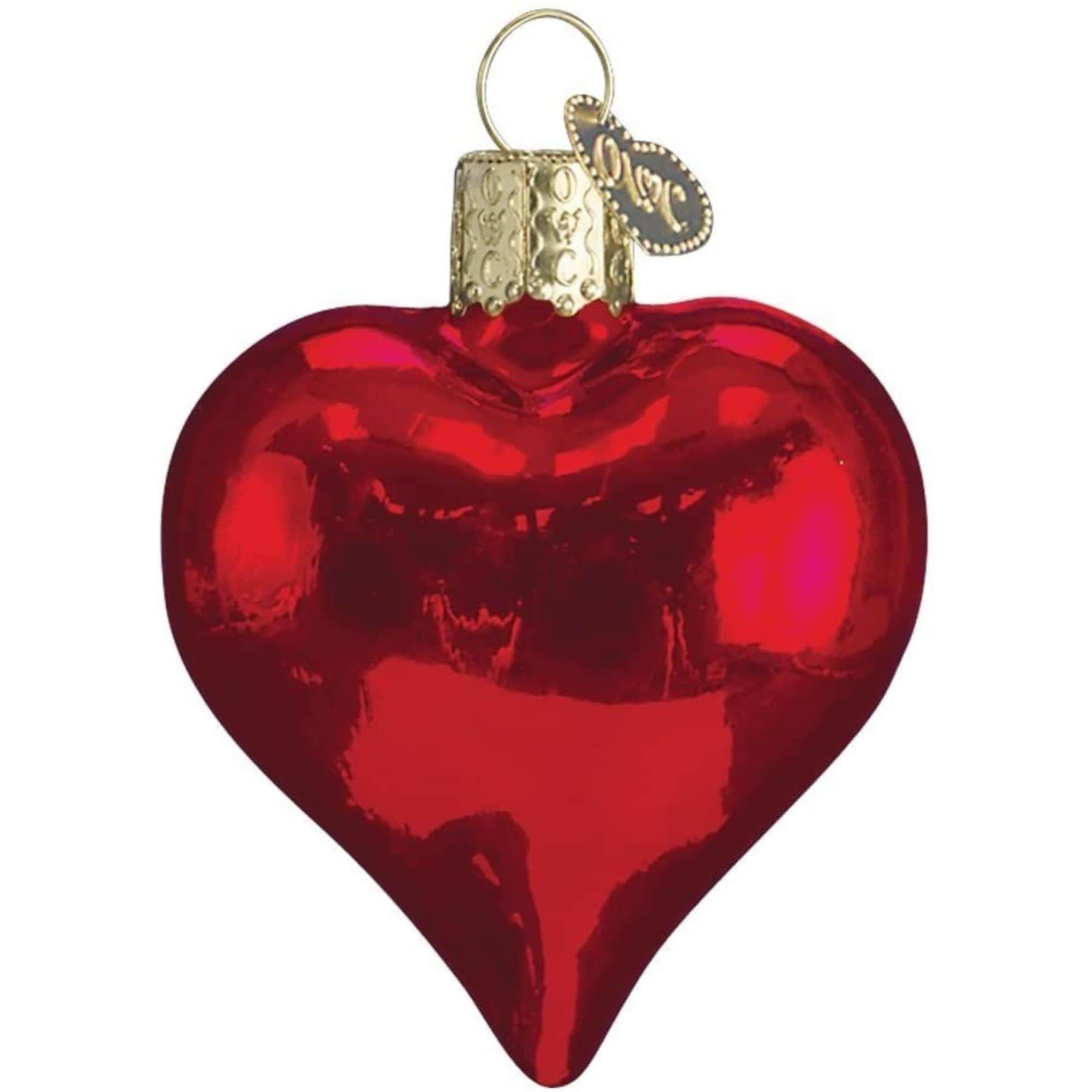 Old World Christmas 729343300096 Blown Glass Ornament for Christmas Tree - Shiny Red Heart