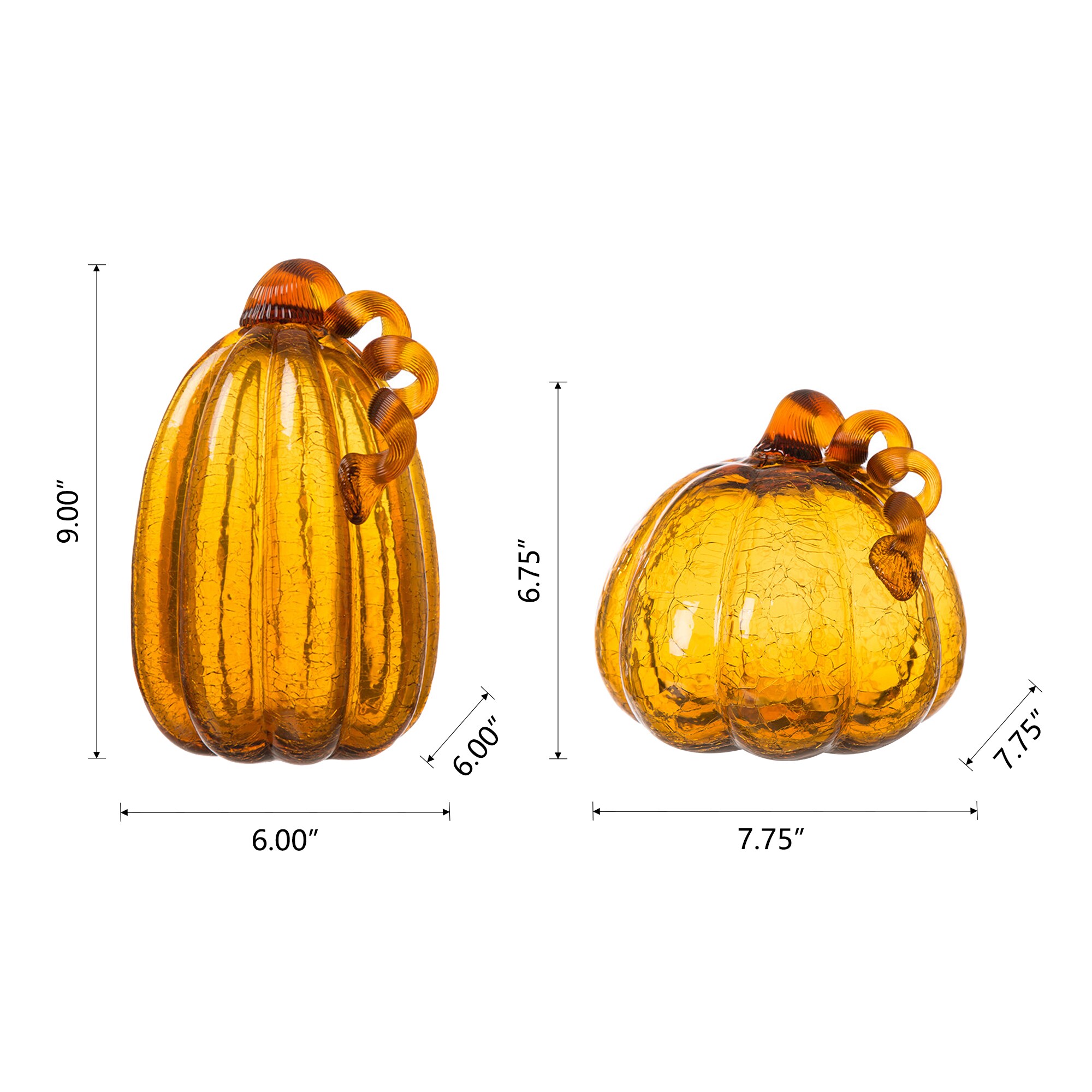 Glitzhome 8.95-in Pumpkin Tabletop Decoration (2-Pack