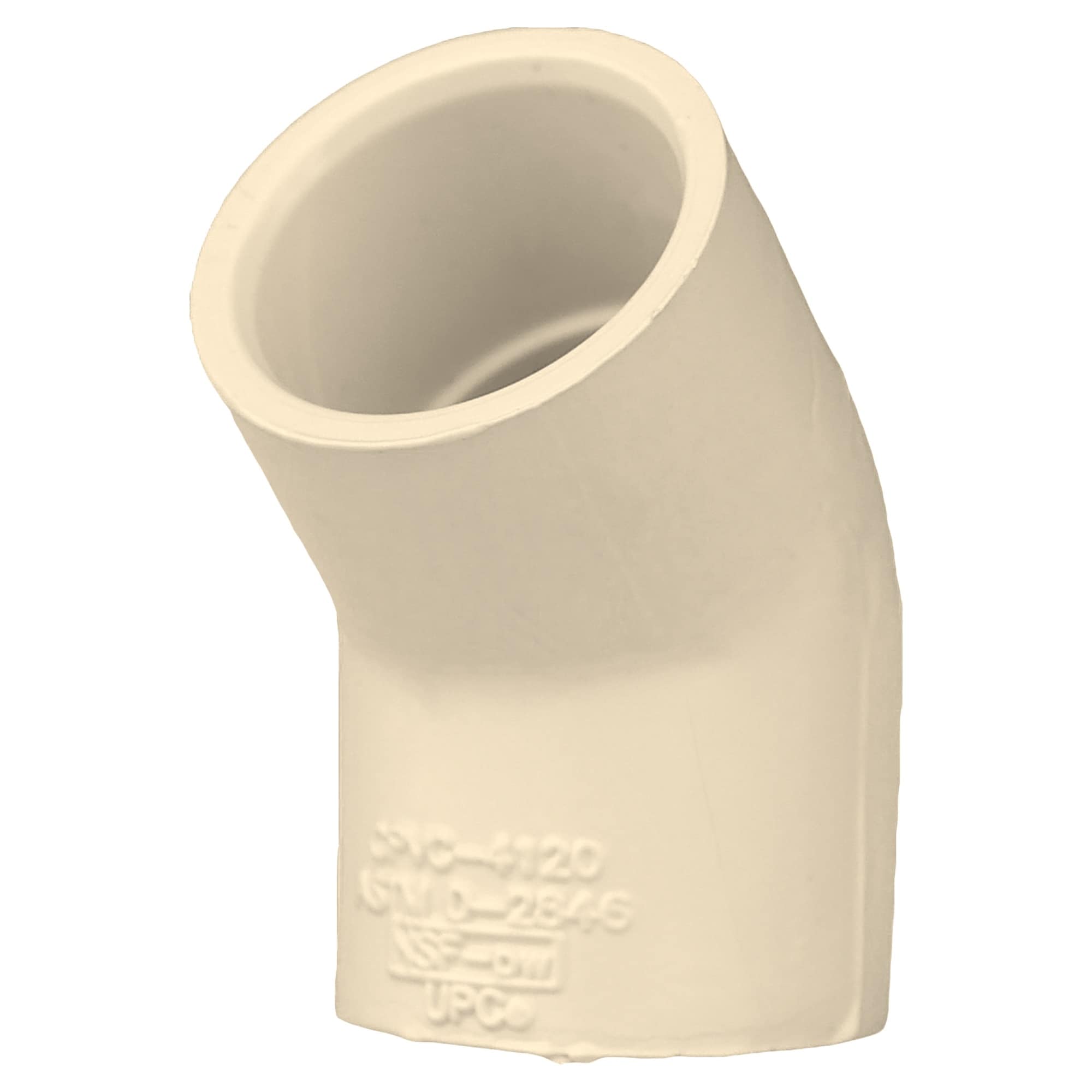 Charlotte Pipe 1-in 45-Degree CPVC Elbow for Potable Water Distribution - Cream Color, 100 PSI, NSF Approved | CTS 02309 1000 -  CTS023091000