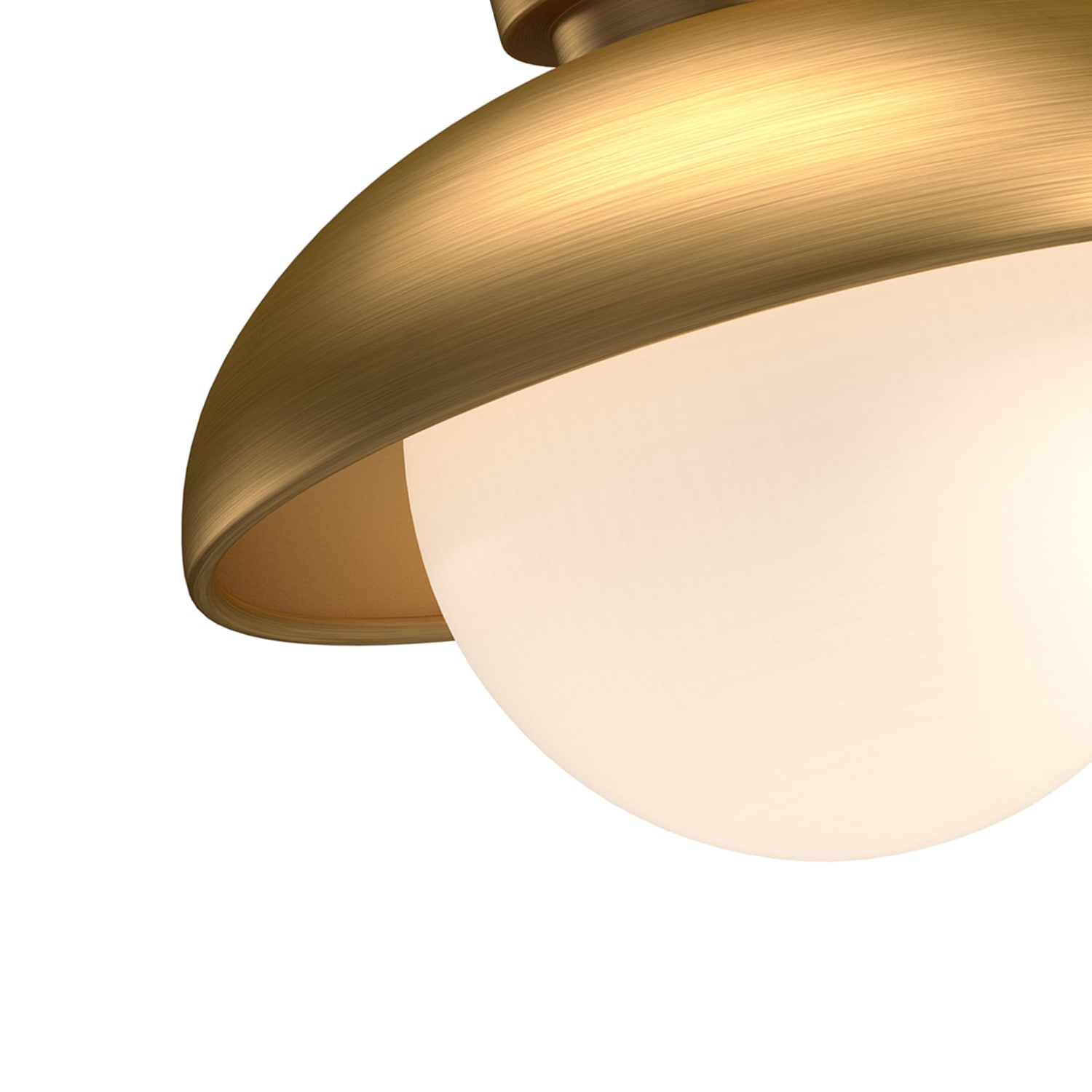 Aged Gold and Opal Matte Glass Globe Flush Mount