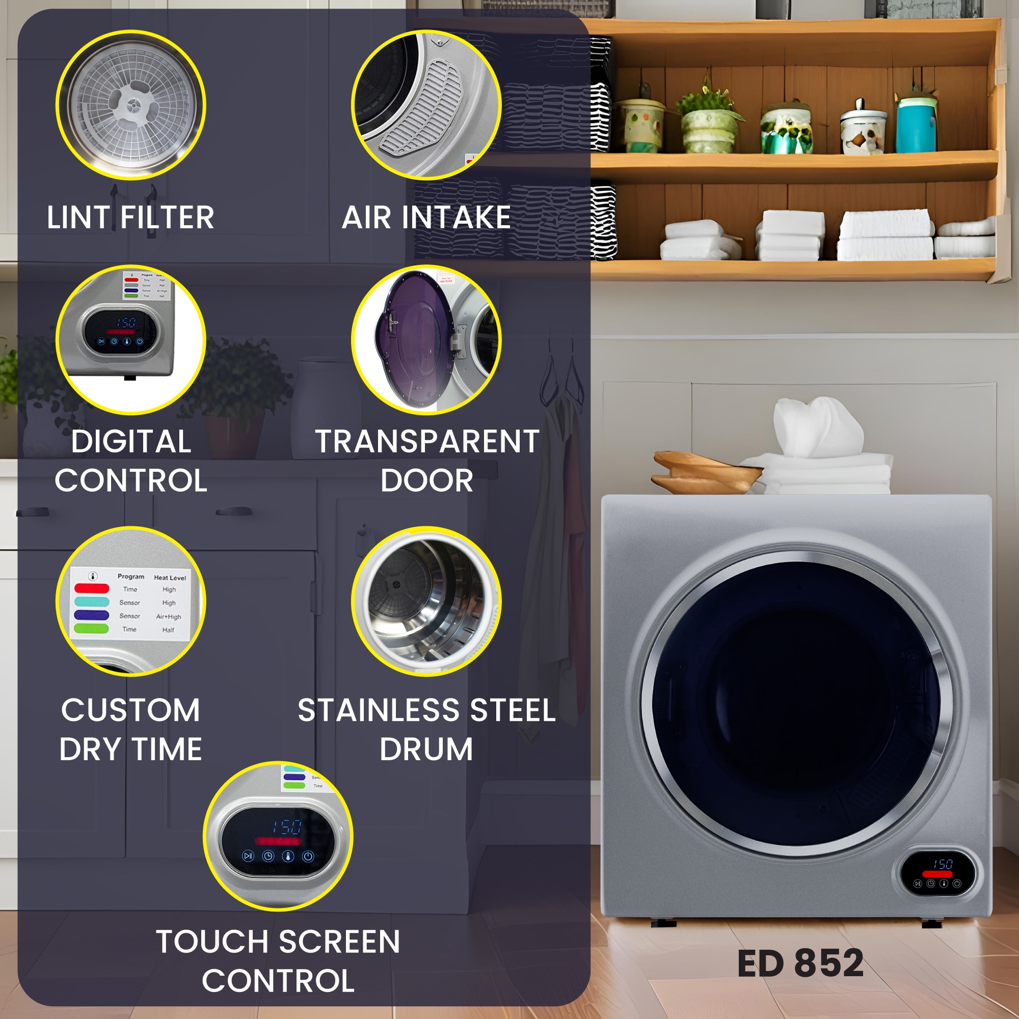 Equator Advanced Appliances EW 826 & ED 852 B Combo-Washer-And-Dryer - View #11