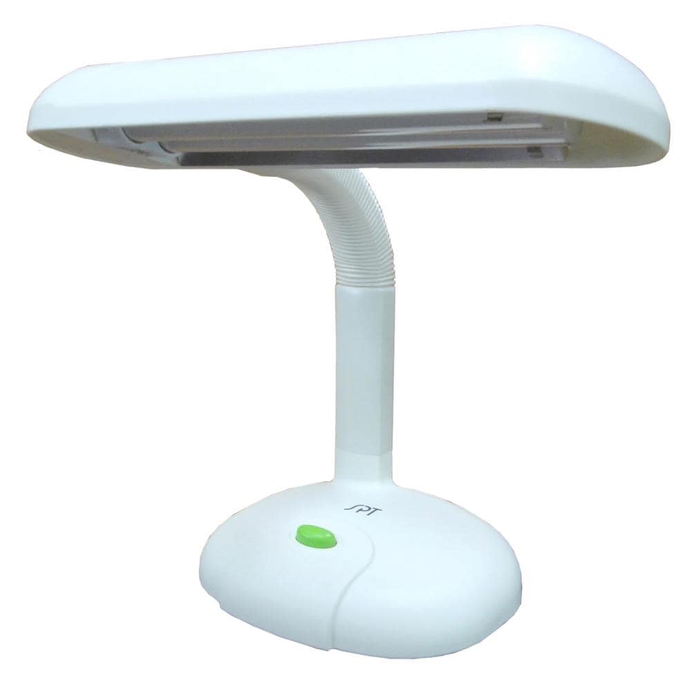 SPT SL-825W 13.5-Inches Adjustable white Standard Desk Lamp with Plastic Shade