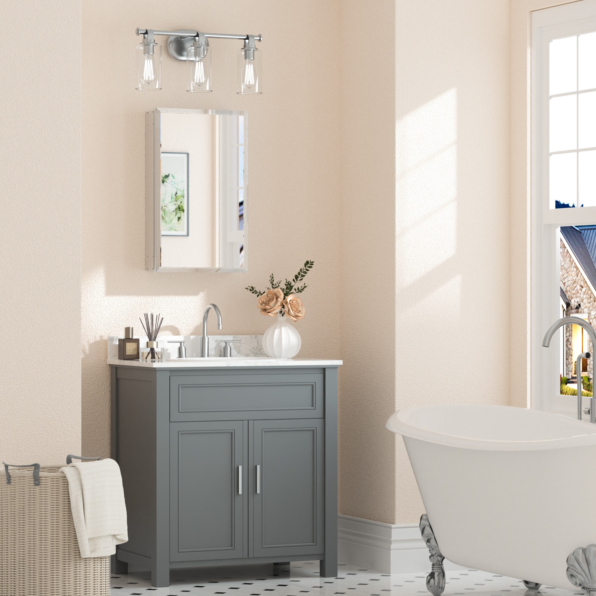 Keonjinn LW-JG-FJXP-4166-SI Bathroom-Medicine-Cabinets - View #2