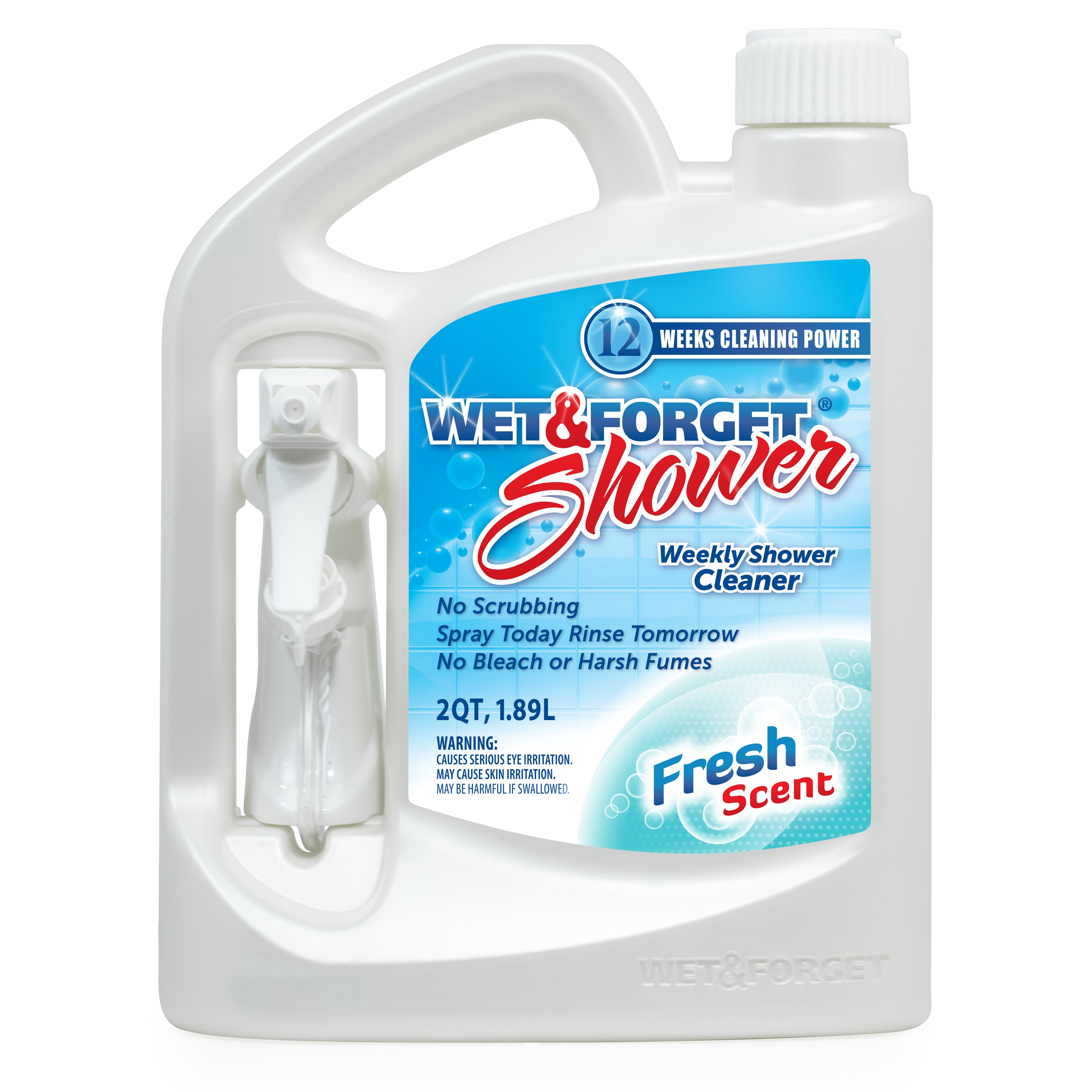 Wet and Forget Shower Cleaner & Bathroom Cleaner Spray- Bathtub Cleaner-  Tile Cleaner- Shower Glass Cleaner- Bundled w/ Sponge and Grout Cleaner