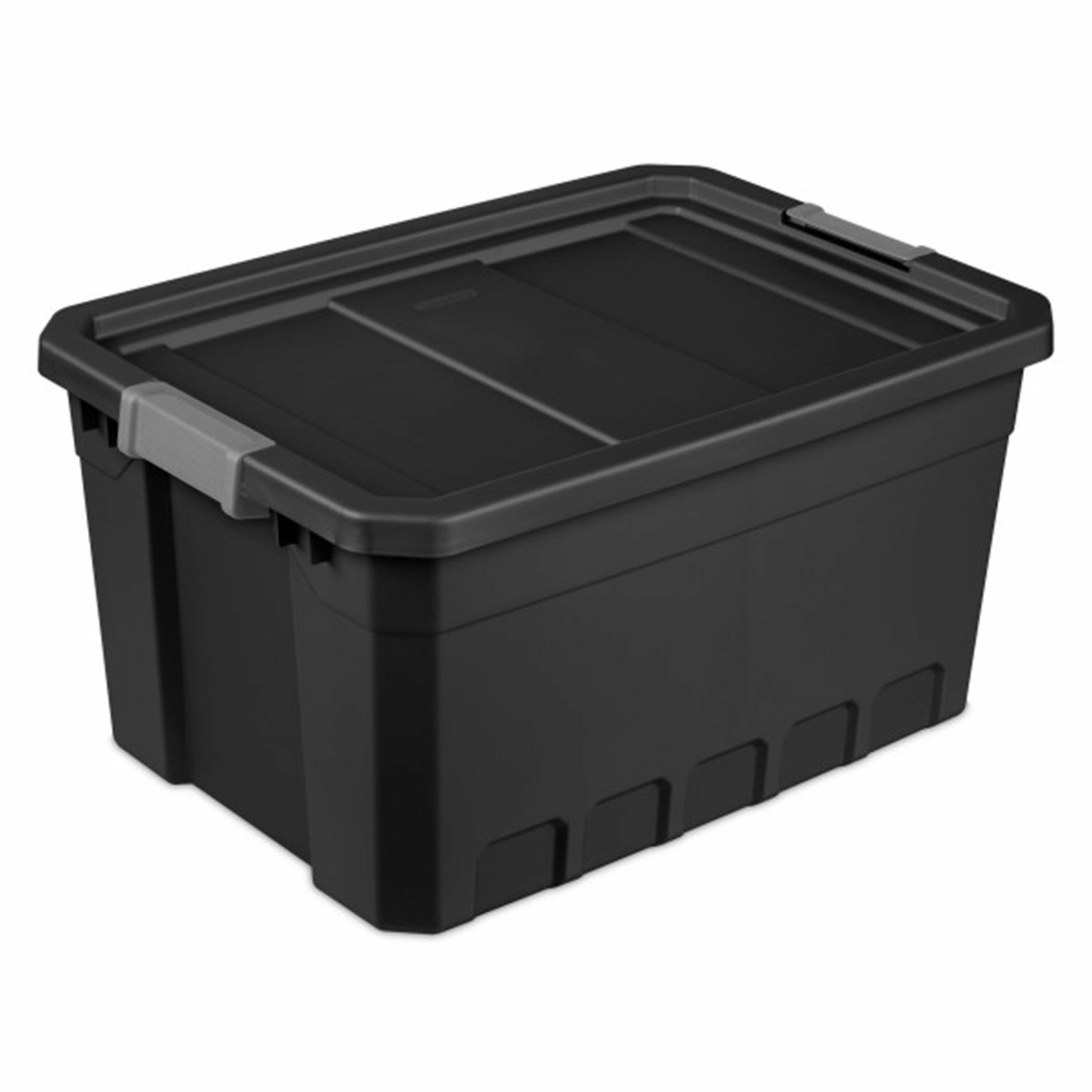Sterilite 295193 12 -Pack ( 18.3-in W x 13.2-in H x 25.7-in D ) Black - 19 Gallon Plastic Stackable Bin