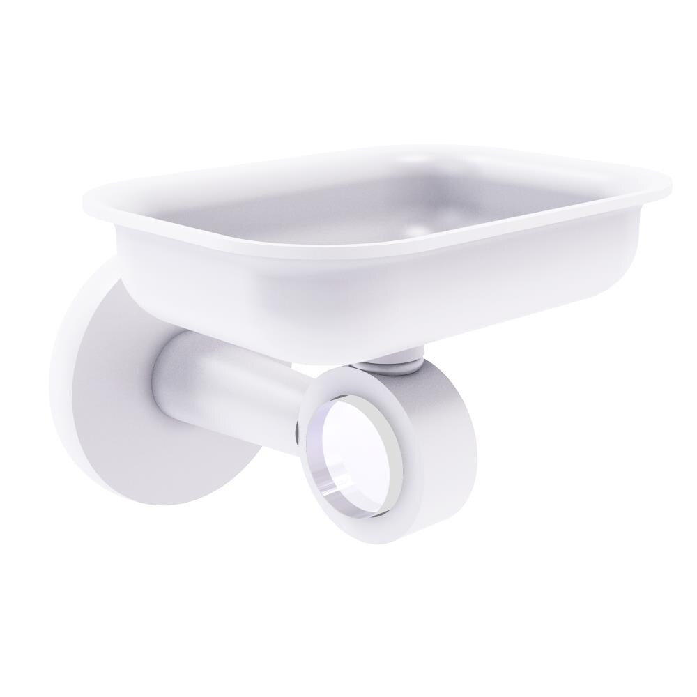 Allied Brass CV-32-WHM Clearview Matte White Brass Soap Dish
