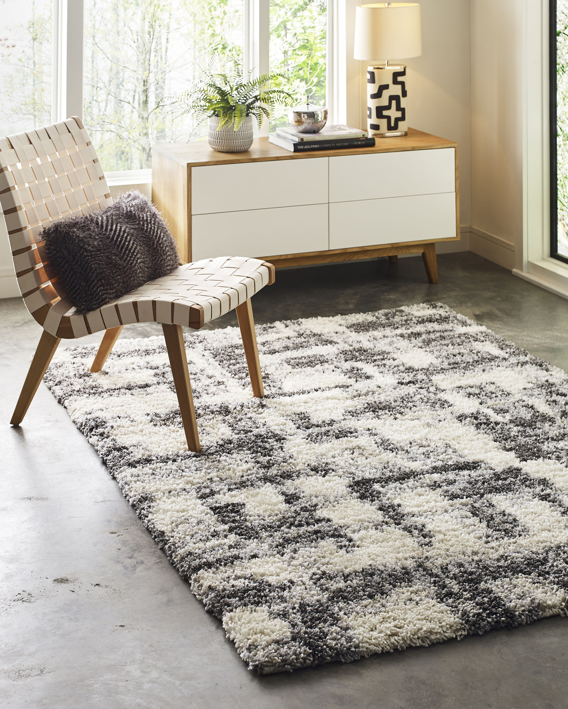 Origin 21 Abstract 5 X 7 Beige Ivory Indoor Distressed/Overdyed Area Rug in  the Rugs department at