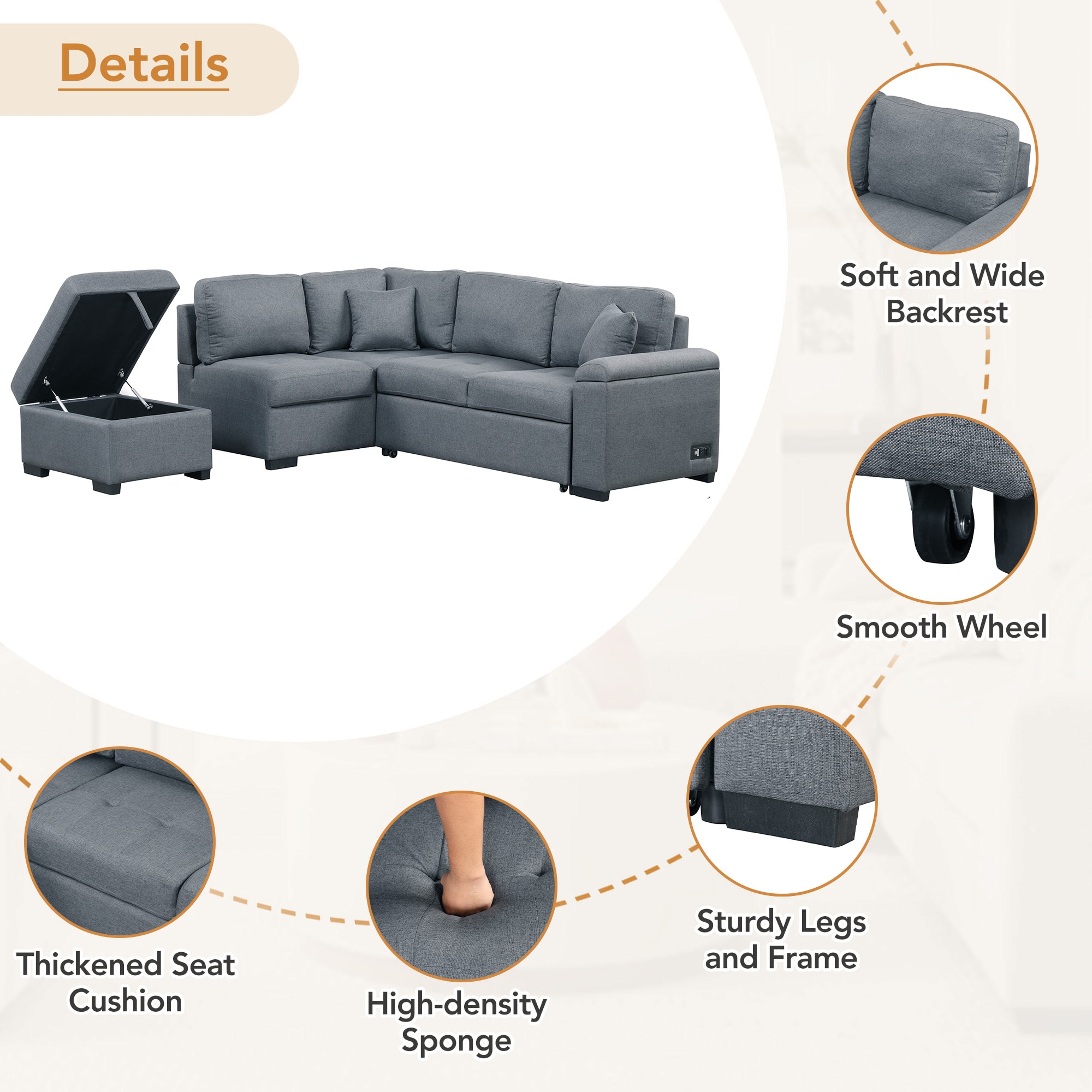 SINOFURN SYA370139BK Sofas-Loveseats - View #15