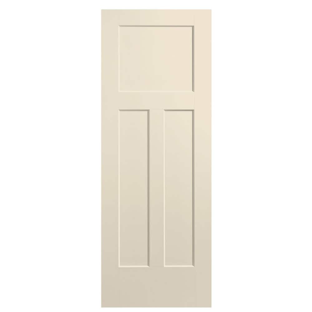 Masonite 803588 Winslow 28-in x 80-in Cream-n-Sugar 3-panel craftsman Smooth Hollow core Prefinished Molded composite Slab Door