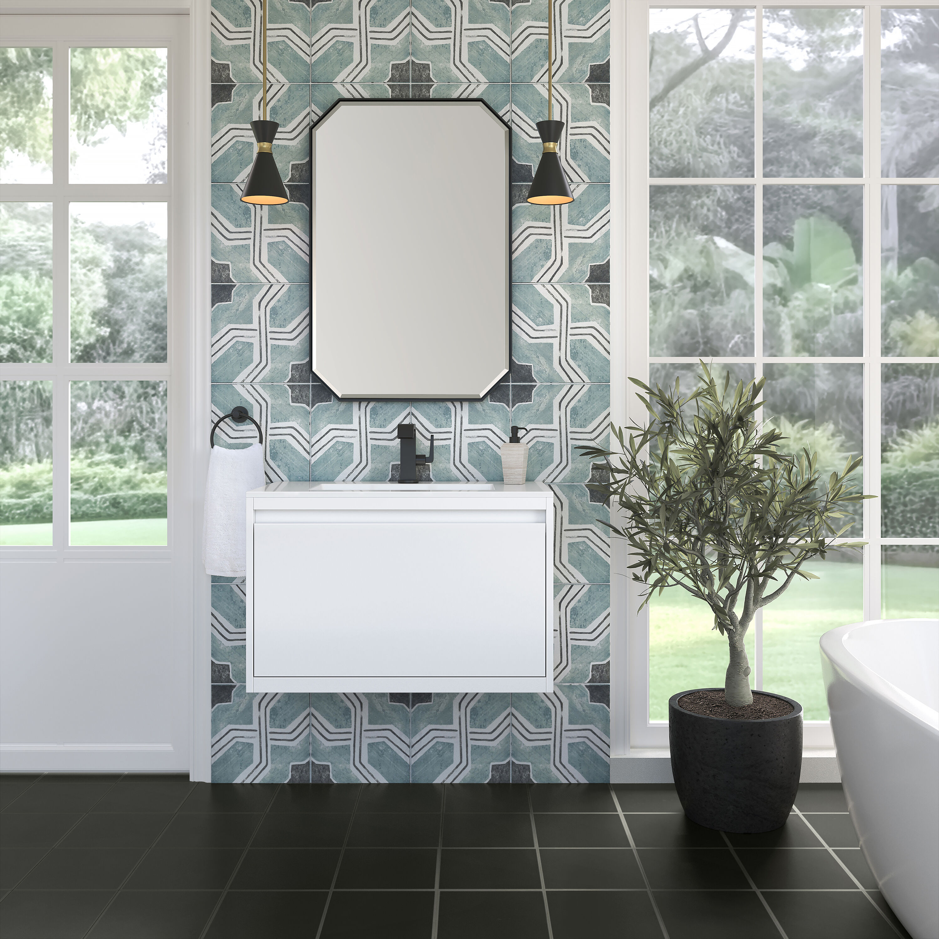 James Martin Vanities 805-V31.5-GW-MB-GW Bath-Vanity-Combo - View #3