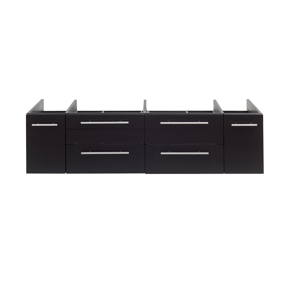 Fresca FCB6160ES-VSL-D Lucera 60-in Espresso Floating Bathroom Vanity Base Cabinet without Top