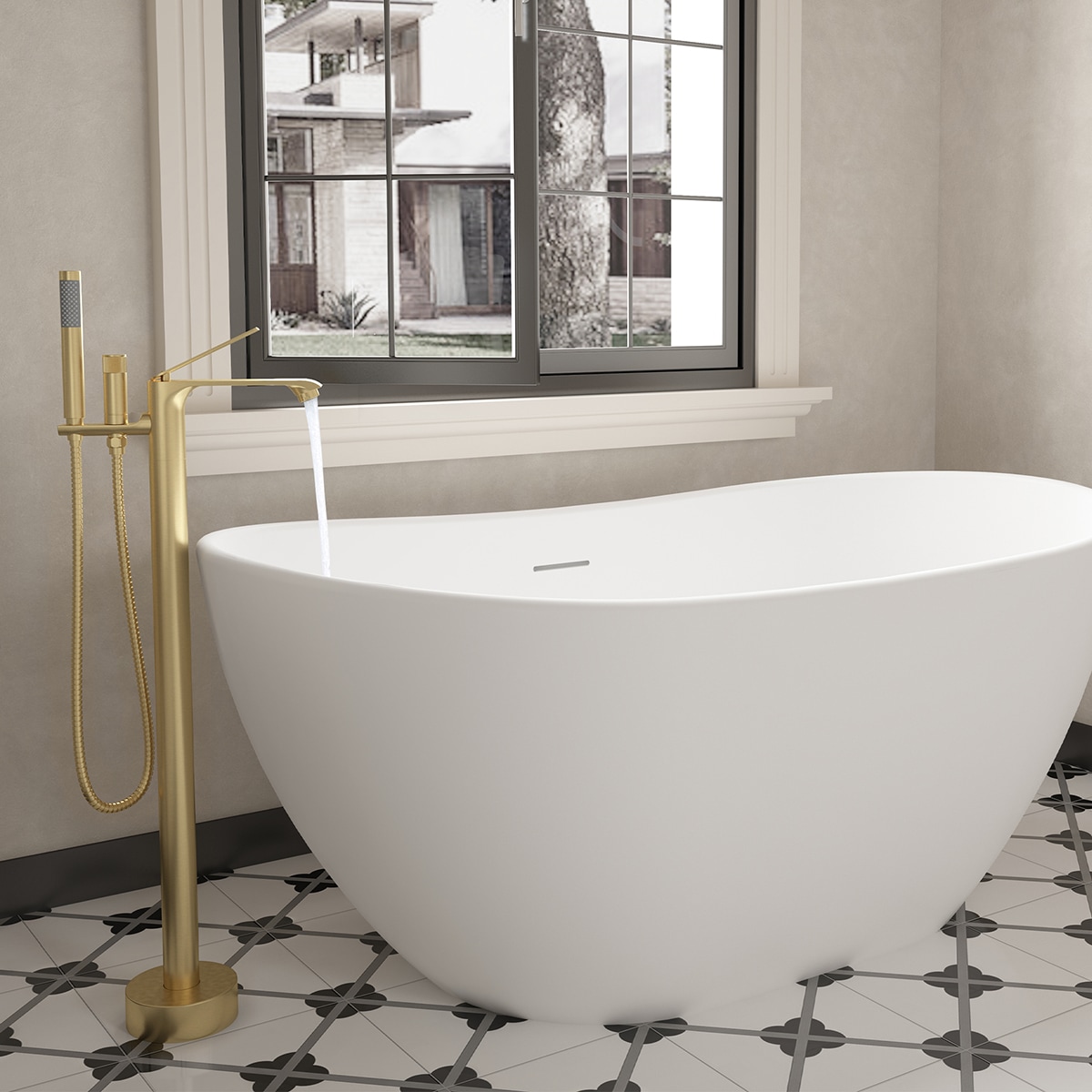 Mondawe MOSL040-12MB Roman-Tub-Faucets - View #2
