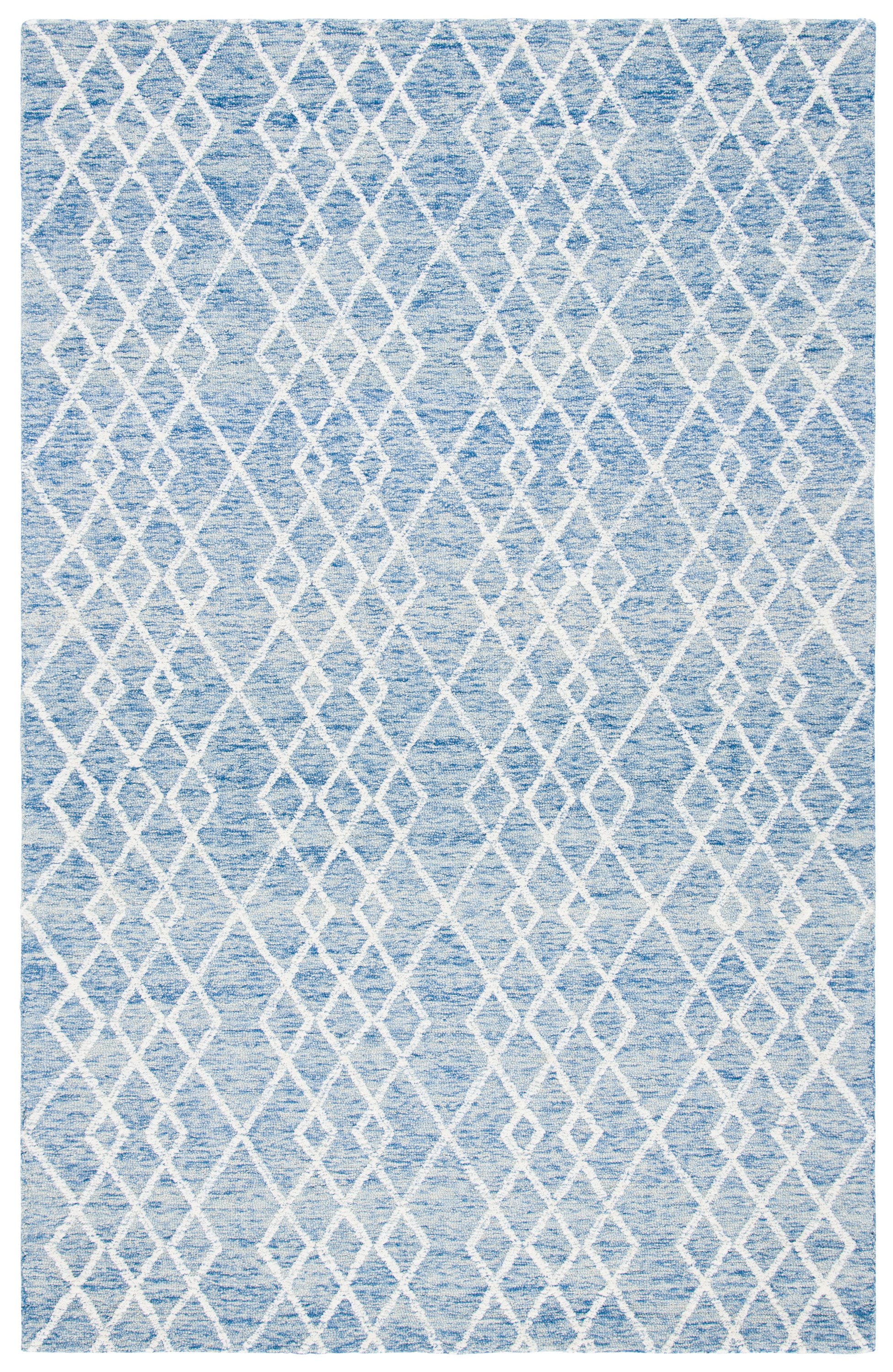 Safavieh MET994M-6 Metro Hirono 6 x 9 (ft) Tufted Wool Blue/Ivory Rectangular Indoor Geometric Bohemian/Eclectic Area rug