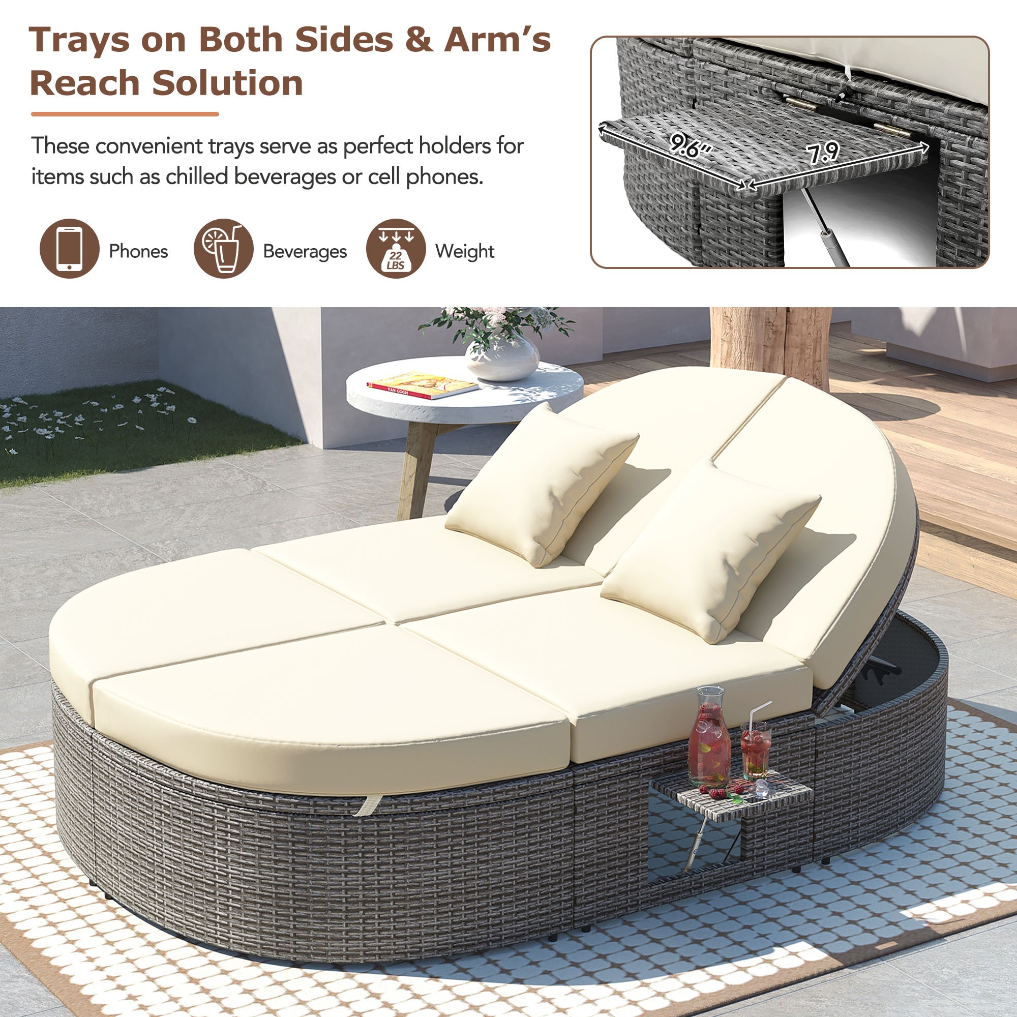 Nestfair AUTO0015A Patio-Sofas-Daybeds - View #4