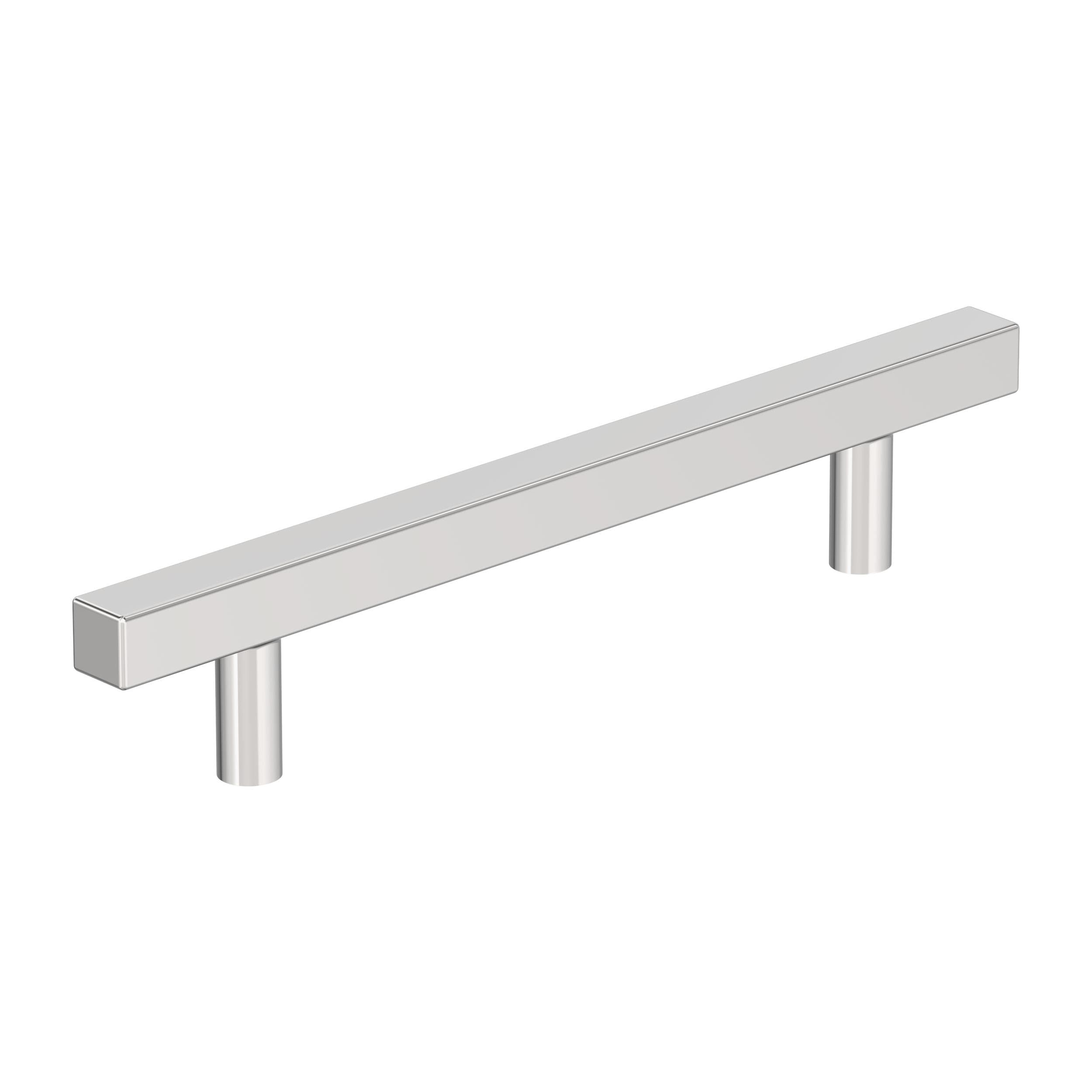 Amerock 25VMP3717726 Bar Pulls Square 5-1/16-in , 128mm Center to Center Polished Chrome Square Bar 25 -Pack