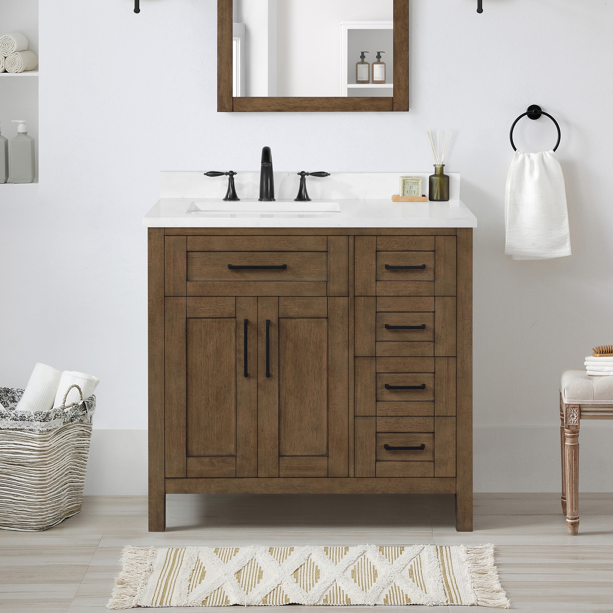 OVE Decors Tahoe 36-in Almond Latte Undermount Single Sink Bathroom ...