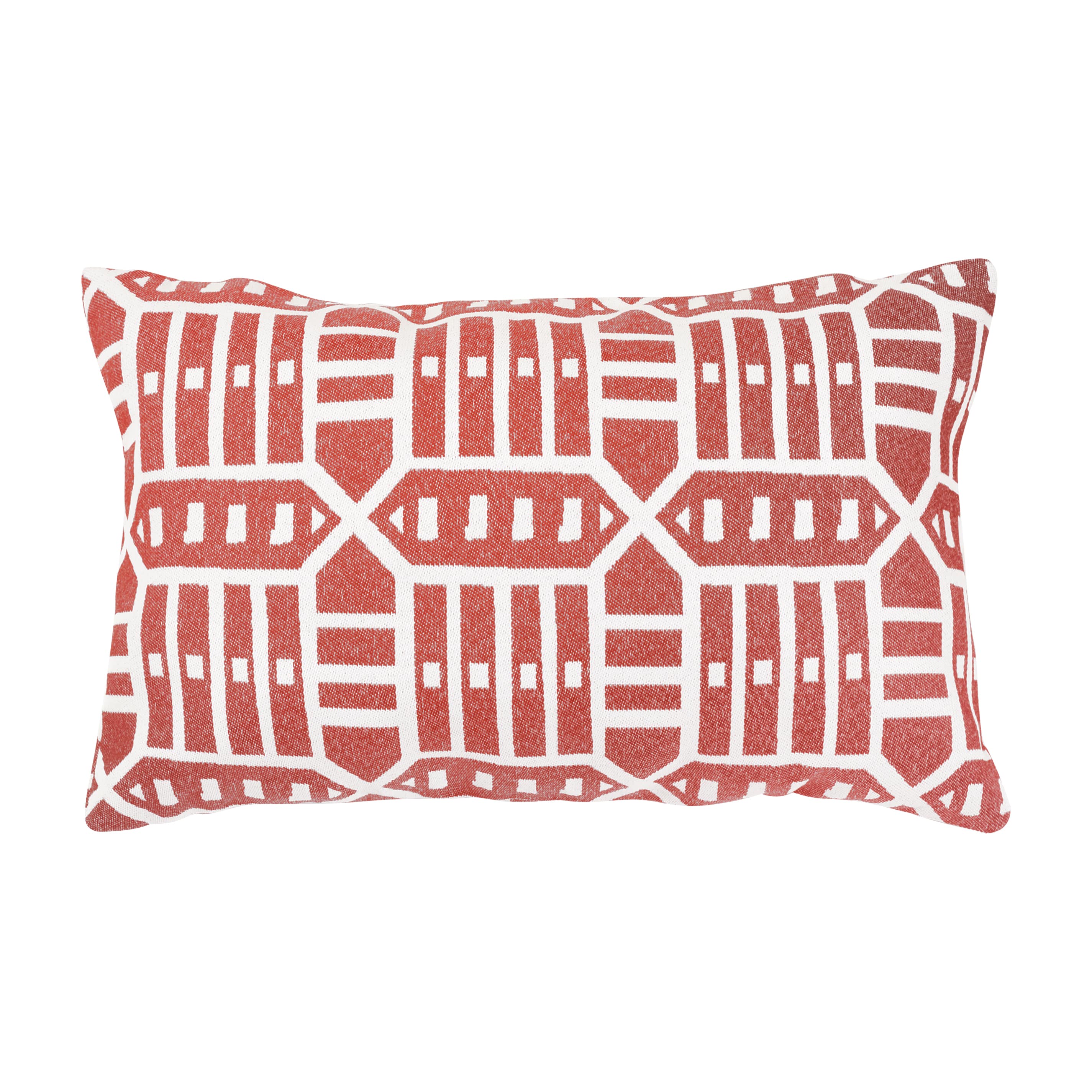 Astella TP12-FA55 Pacifica Throw Pillows Geometric Roland Red Rectangular Lumbar Pillow