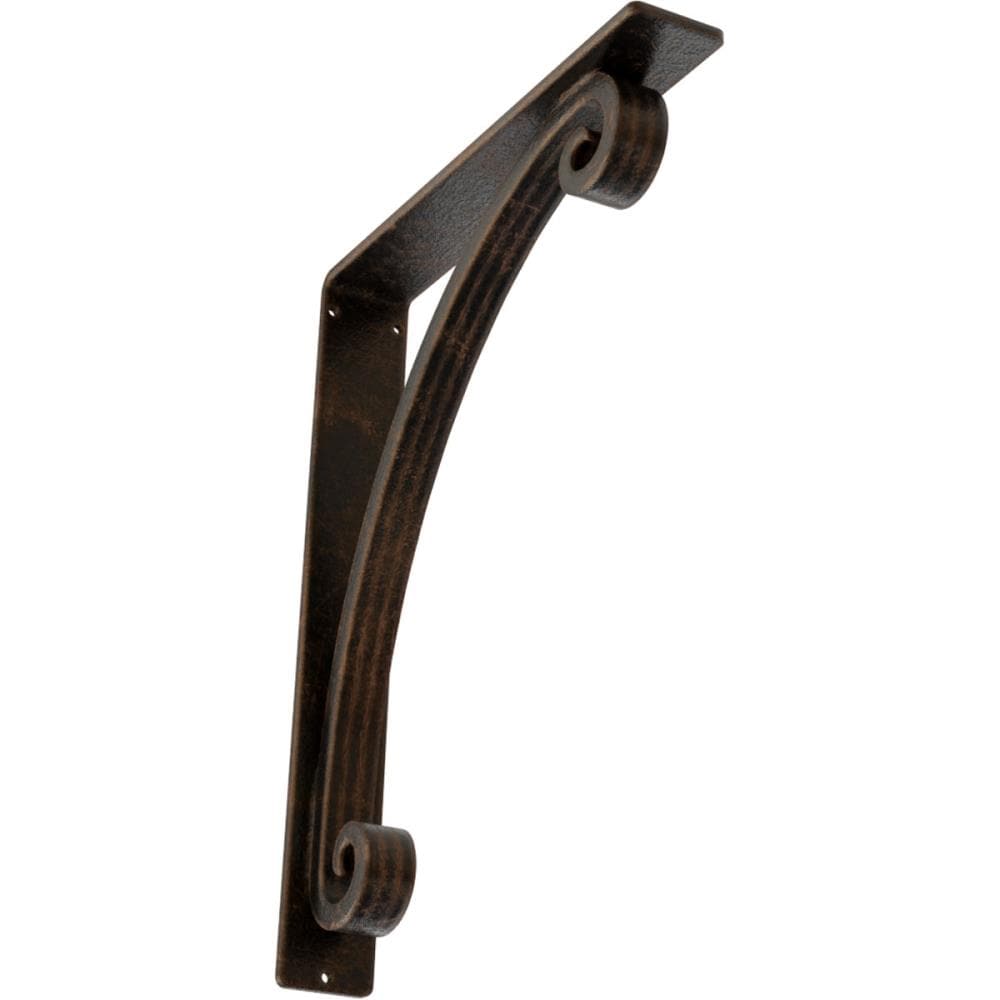 Ekena Millwork Legacy 12-in x 2-in x 15-in Antique Bronze Wrought Iron Countertop Support Bracket BKTM02X12X15TLEABZ Sansujyuku sansujyuku.com