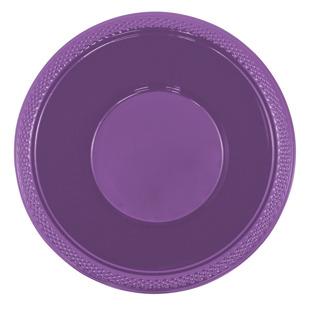 DecorRack 24 Small Plastic Bowls, 7 inch Disposable Party Bowls, Purple  (Pack of 24) 