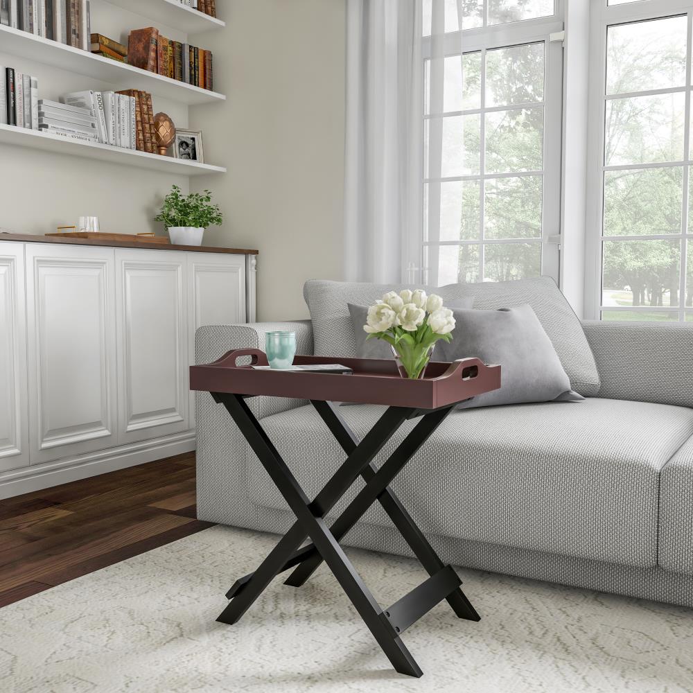 Hastings Home Side Tables 22-in W X 23-in H Cherry And Black Wood ...