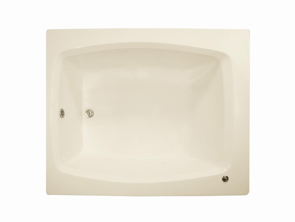 WaterTECH S6048 BISCUIT 48-in x 60-in Biscuit Acrylic Drop-In Soaking Bathtub (Reversible Drain)