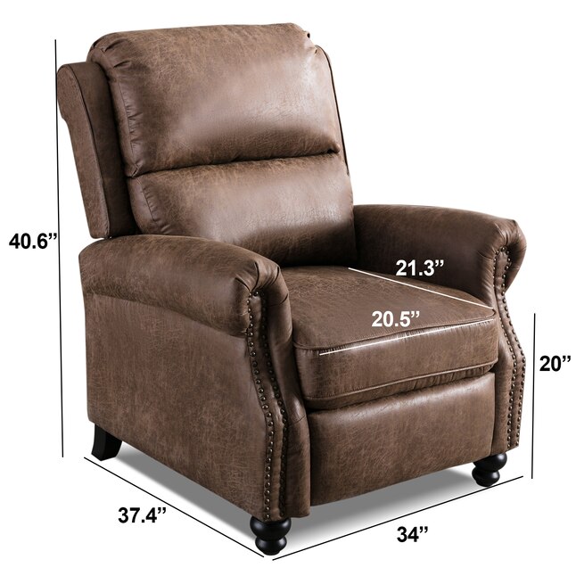 Mondawe Brown Faux Leather Upholstered Recliner in the Recliners ...