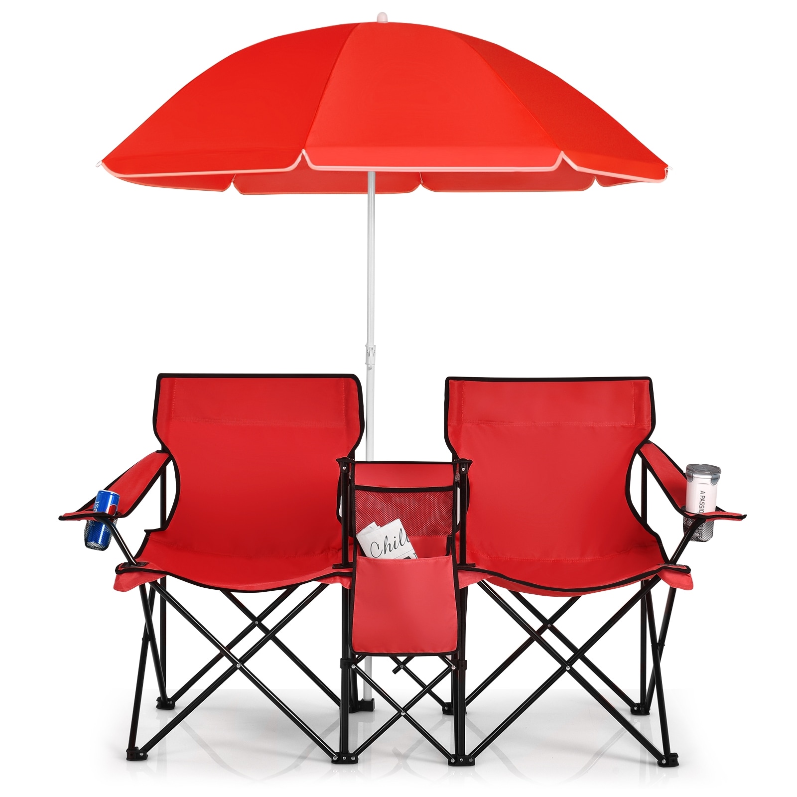  70621REHYJT Polyester Red Folding Camping chair
