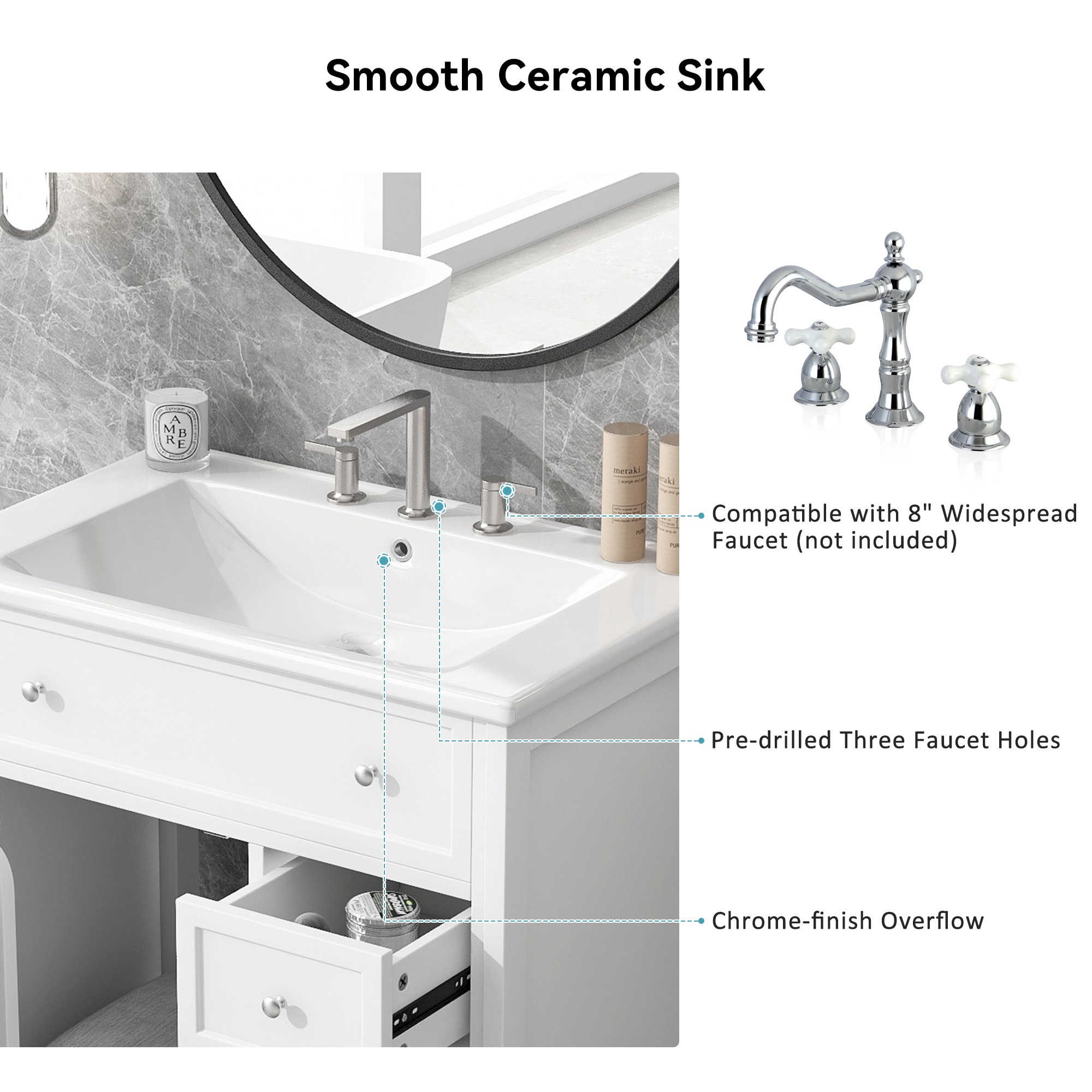 WELLFOR NIE-N7VT02W Bath-Vanity-Combo - View #6