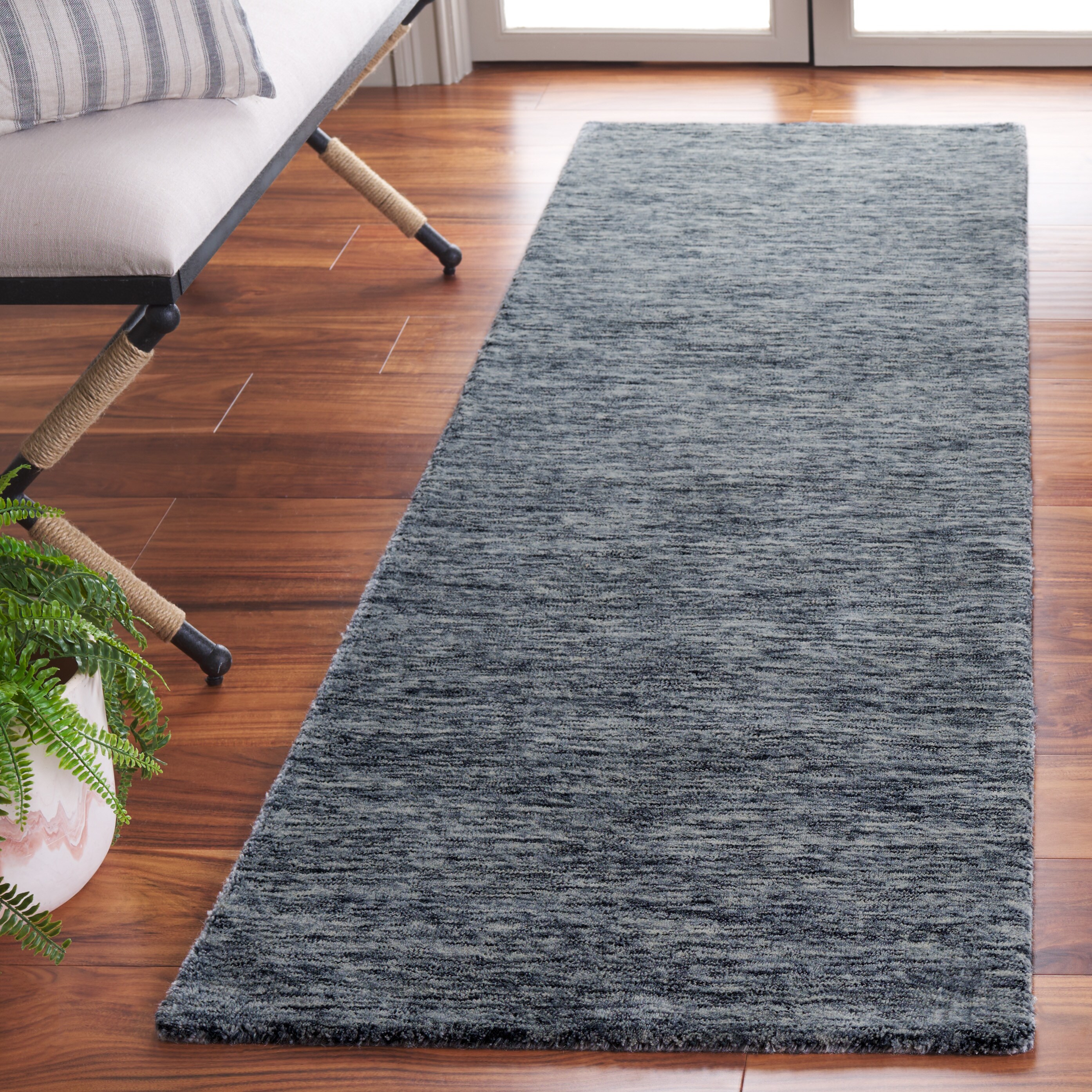  Himalaya 593 Navy/Gray Solid / Tonal 2ft-3in x 8ft Runner Rug